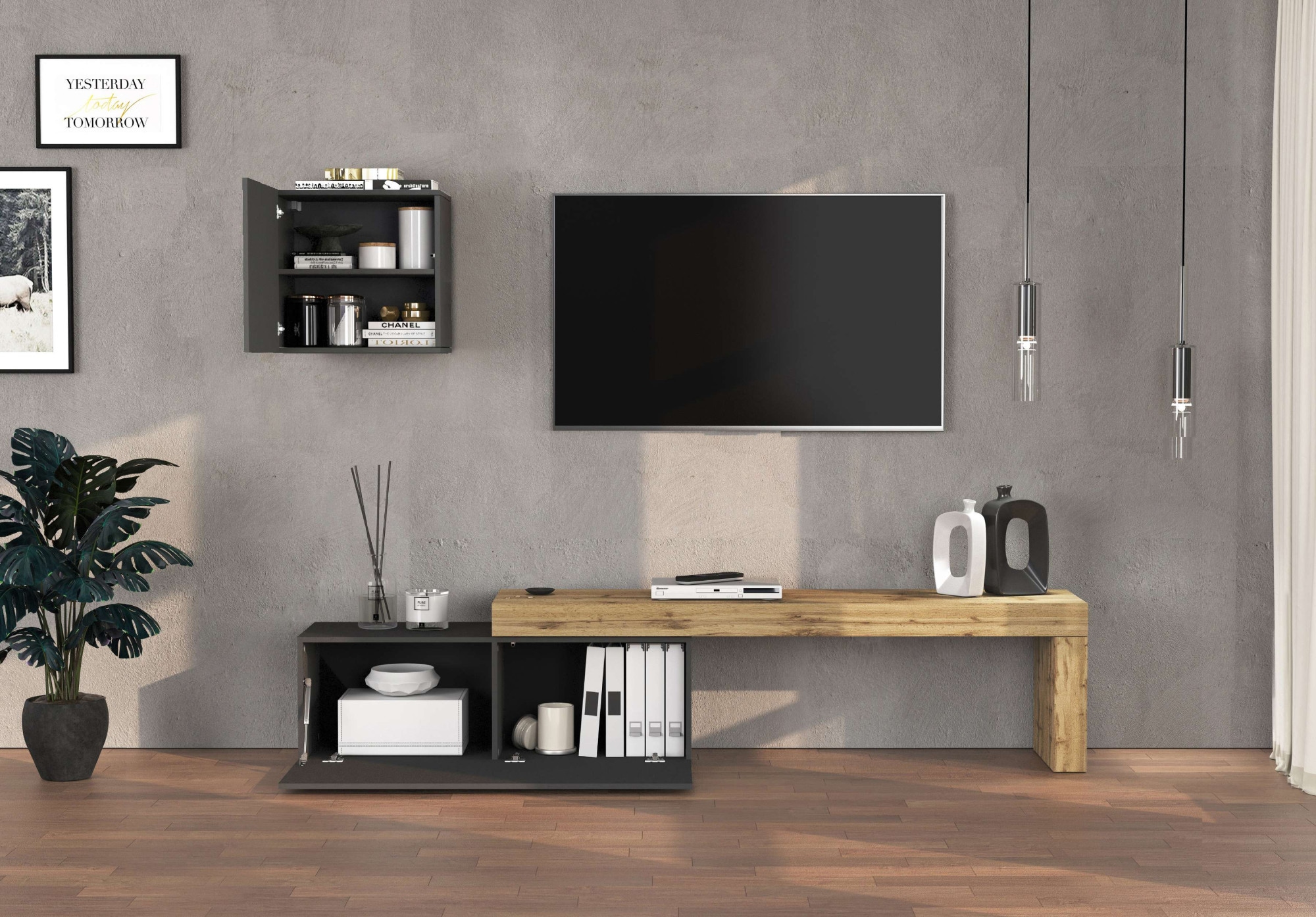 INOSIGN TV-Wand »Chronos TV-Set, Wohnwand – Elemente frei platzierbar, Made in Italy« Set, 2-er set, 2 Stk. tlg.