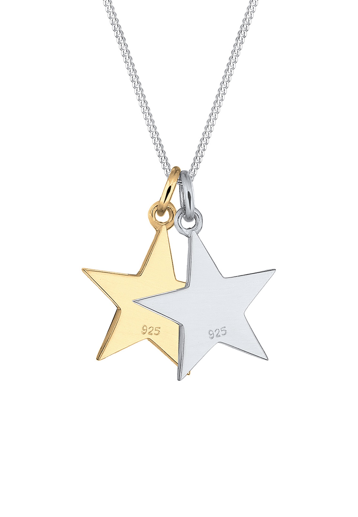 Elli Kette mit Anhänger »Anhänger Stern Bicolor 925 Sterling Silber vergoldet«