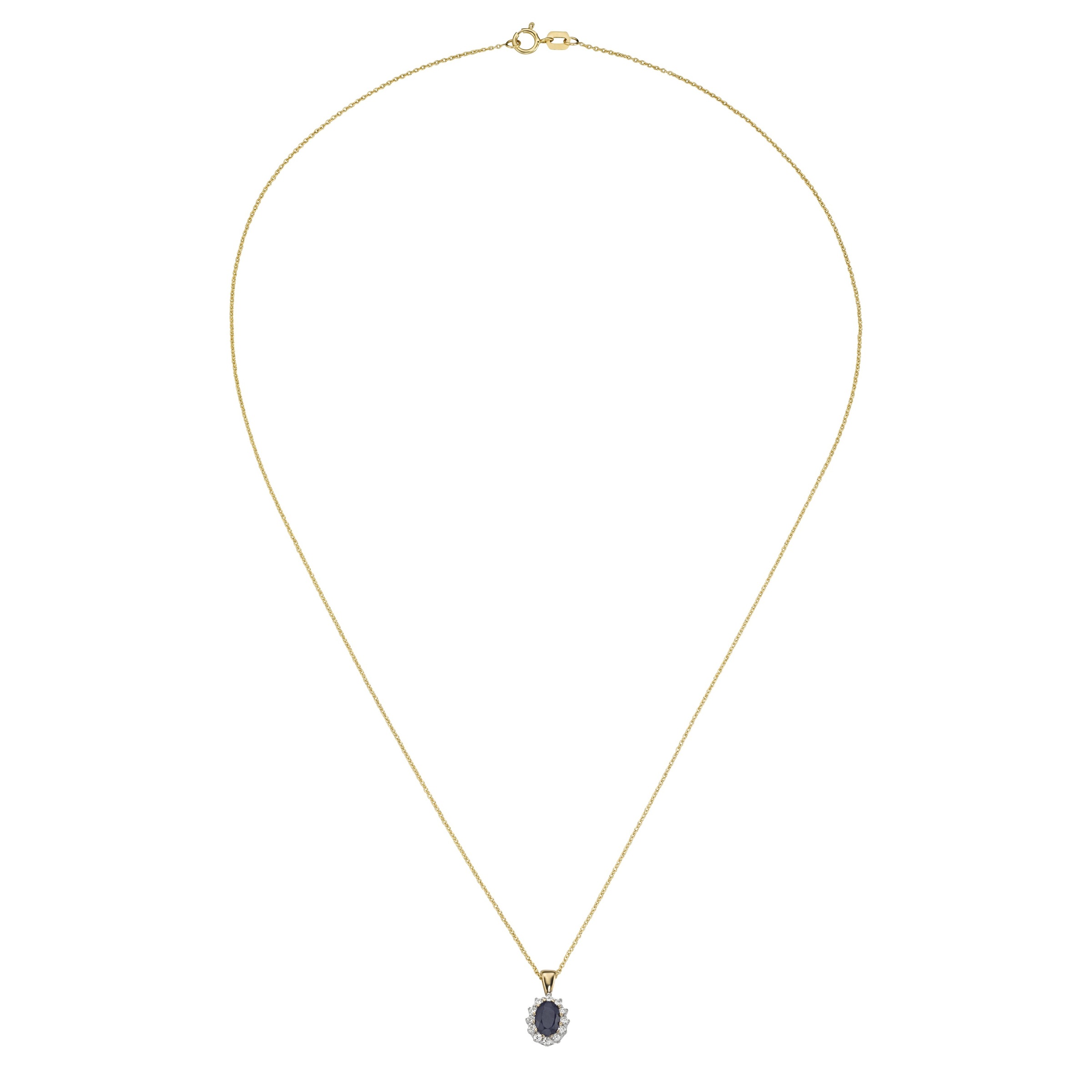 Luigi Merano Kette mit Anhänger »Anhänger mit Saphir und Zirkonia, Gold 375«