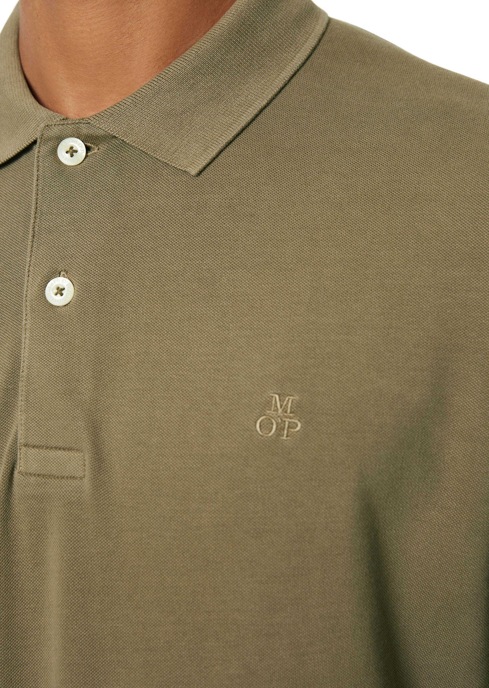 Marc O'Polo Langarm-Poloshirt »aus Bio-Baumwolle mit Elasthan«