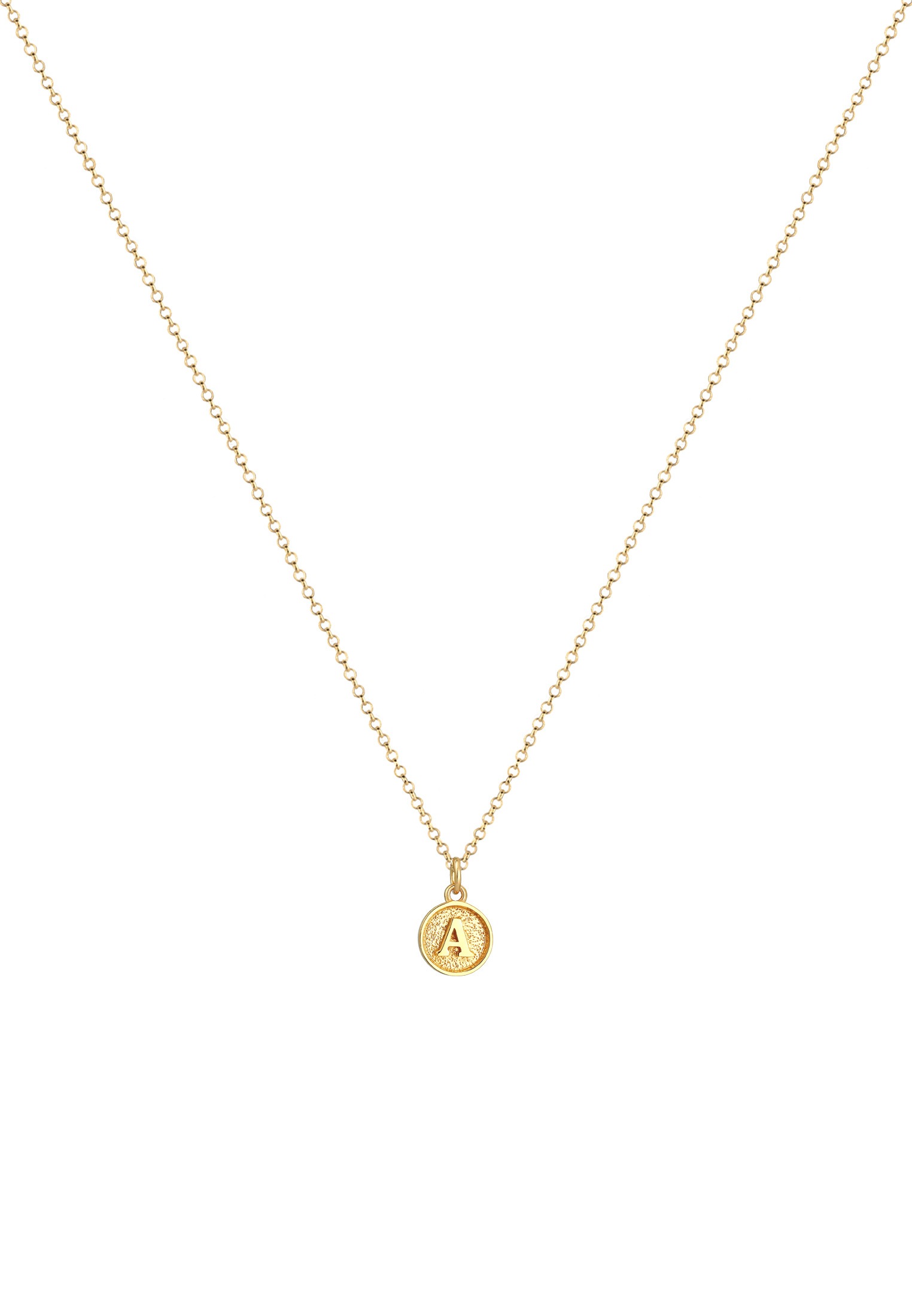 Elli Kette mit Anhänger »Plättchen Vintage Buchstabe A Initialen 925 Sterling Silber«