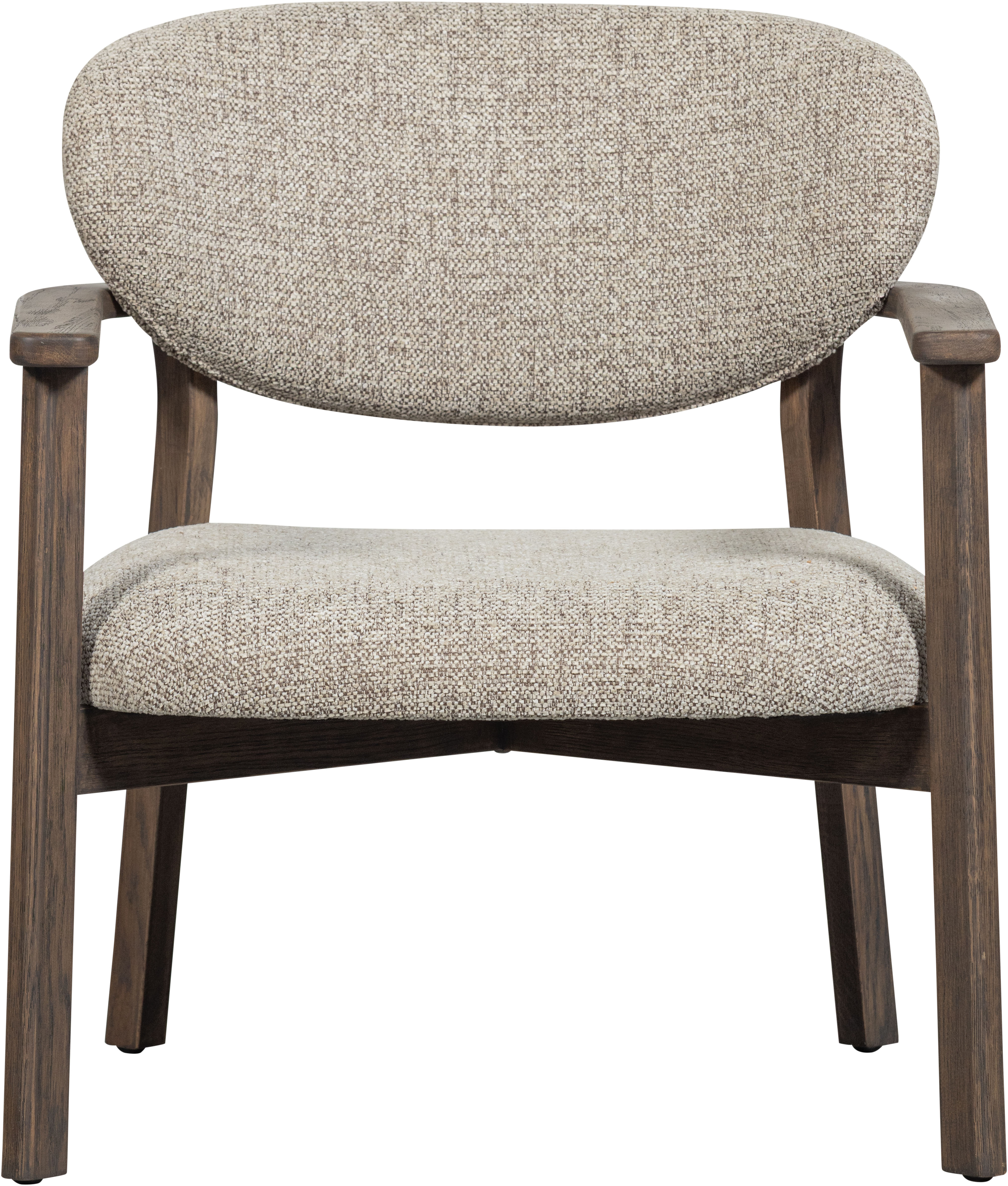 WOOOD Loungesessel "Udar mit More-Melange-Bezug und Eichenholzgestell, B68 x T75 x H76 cm" Sehr hohe Verschleißfestigkeit, Tragkraft 120 kg, mittlere Sitzhöhe