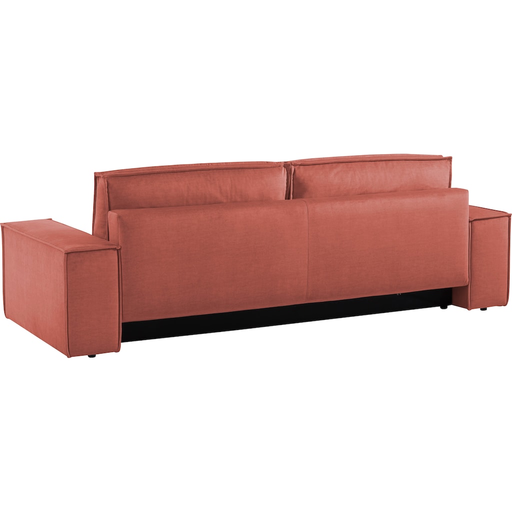 Home affaire 3-Sitzer »SHERWOOD Schlafsofa (257cm) Cord, Samtvelours, Vintage-Lederoptik«