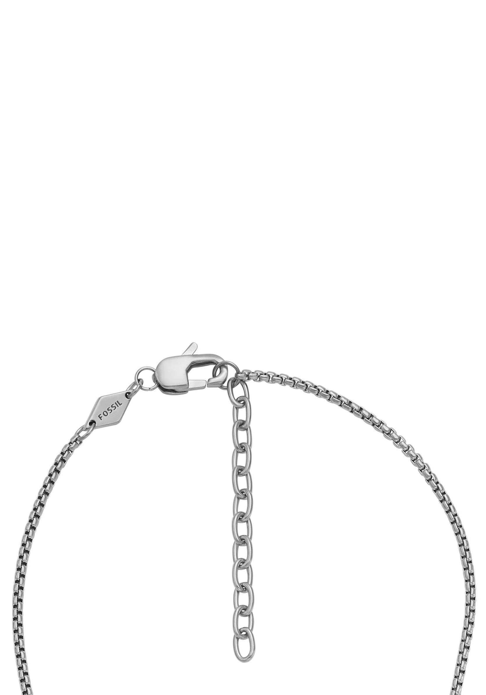 Kette mit Anhänger FOSSIL "Schmuck Geschenk Edelstahl Halskette JEWELRY Kreuz", silber (edelstahlfarben), Halsketten, Damen, Edelstahl, L: 56,5 B: 2mm, B:2mm 4