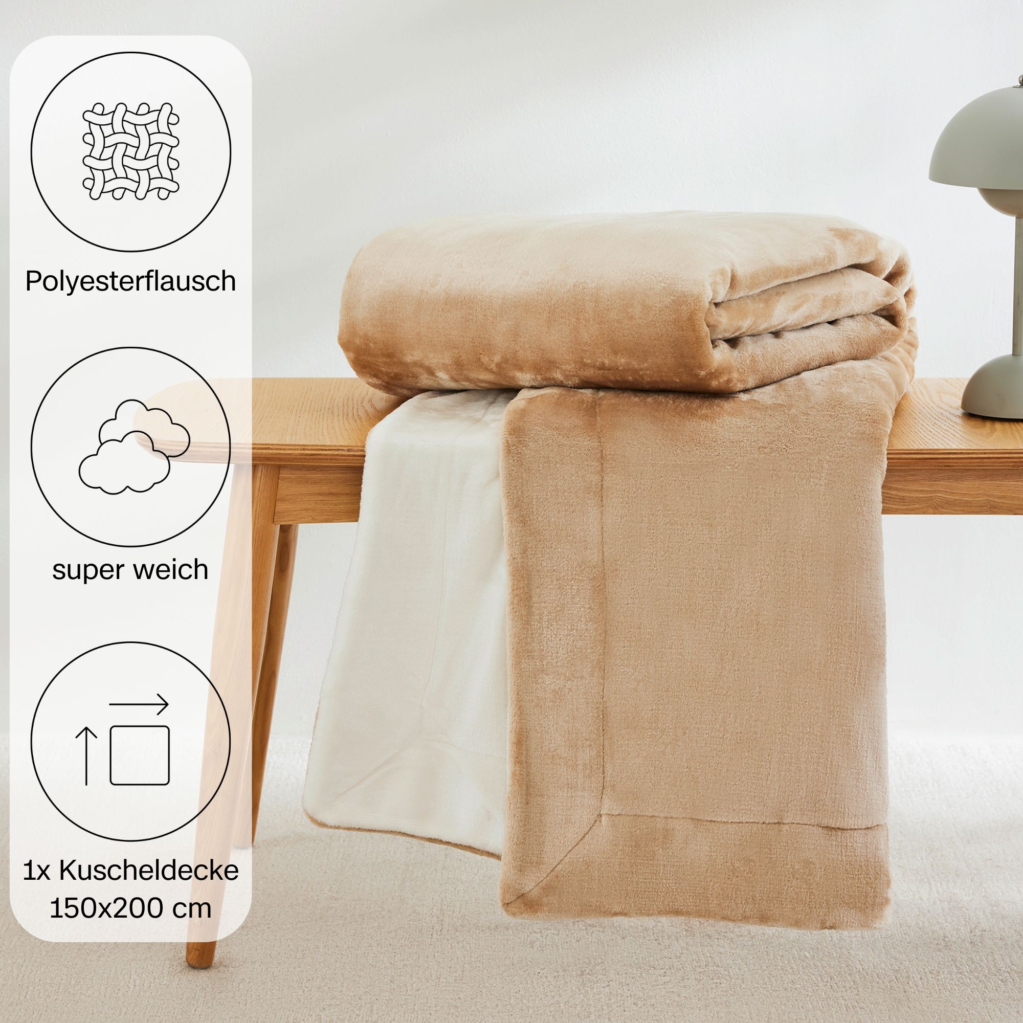 s.Oliver Wohndecke »Doublesoft, Kuscheldecke, Deal, Kissen geschenkt!«, Kuscheldecke, mit GRATIS-Zugabe: 2x Kissenhülle, mit Reißverschluss