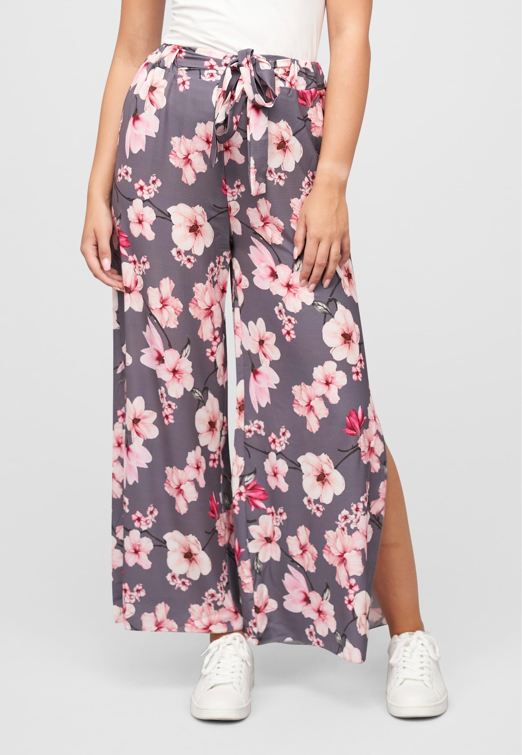 CLOUD 5IVE Stoffhose »CLOUD 5IVE High-Waist Sommerhose mit Blumen Print«, (1 tlg.)