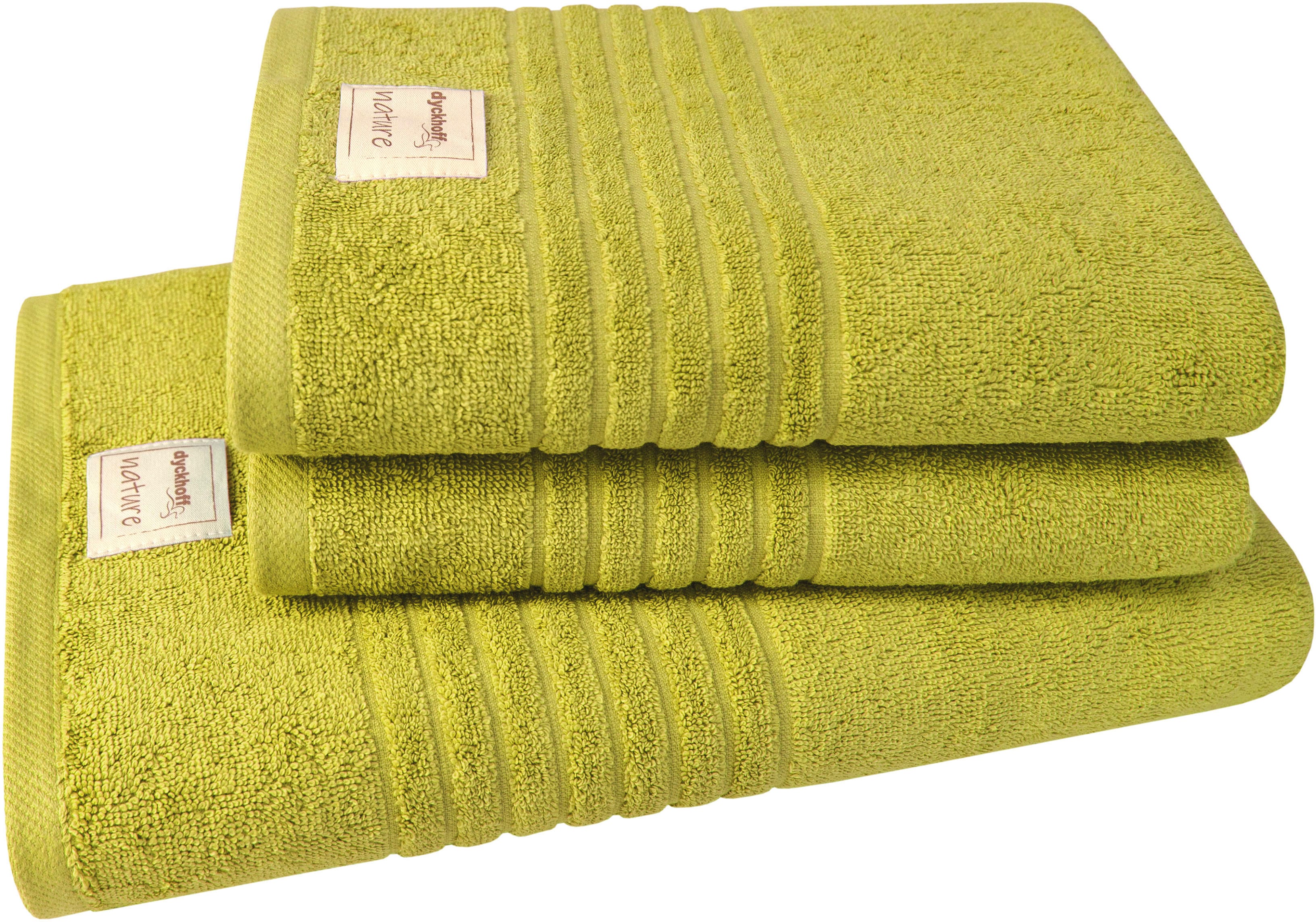 Dyckhoff Handtuch Set "Nature" Set 3 Stk. Frottier 3er Set: 2x Handtücher, je 50 x 100 cm & 1x Badetuch 70 x 140 cm