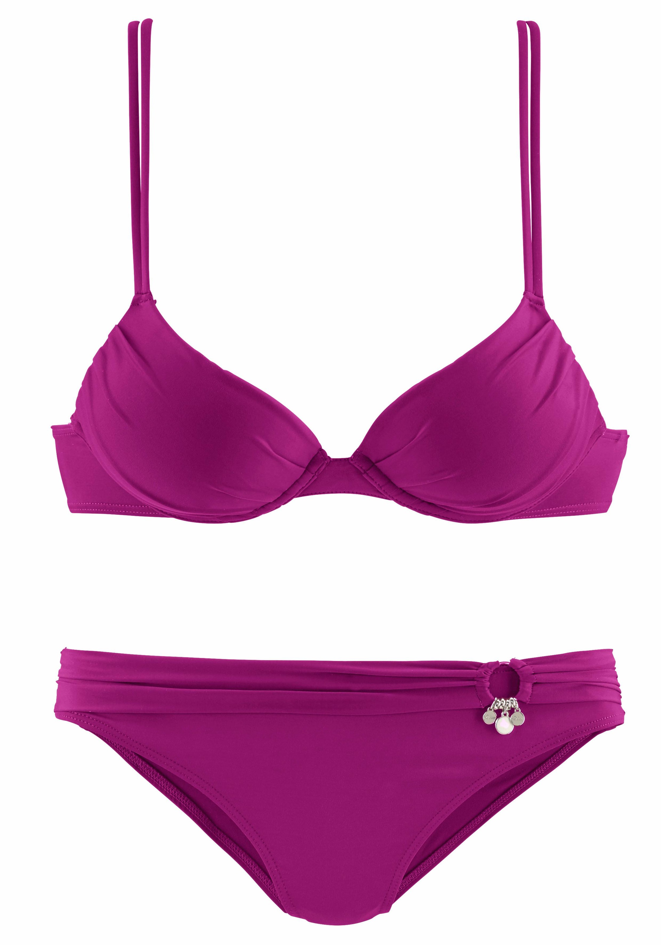 s.Oliver Push-Up-Bikini mit Zierring an der Hose günstig online kaufen