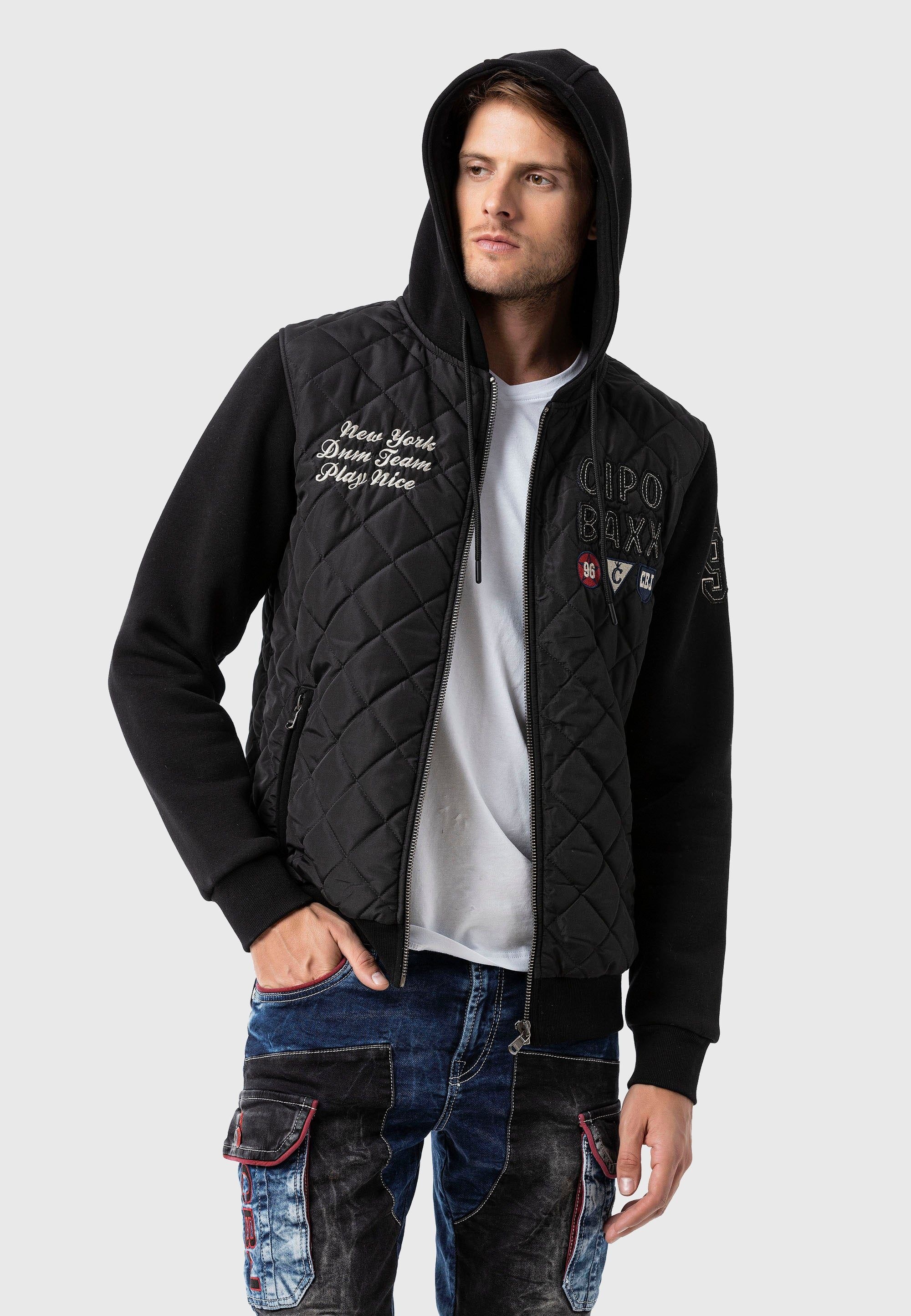 Cipo & Baxx Allwetterjacke »Jacke«, mit Kapuze, mit Stickereien
