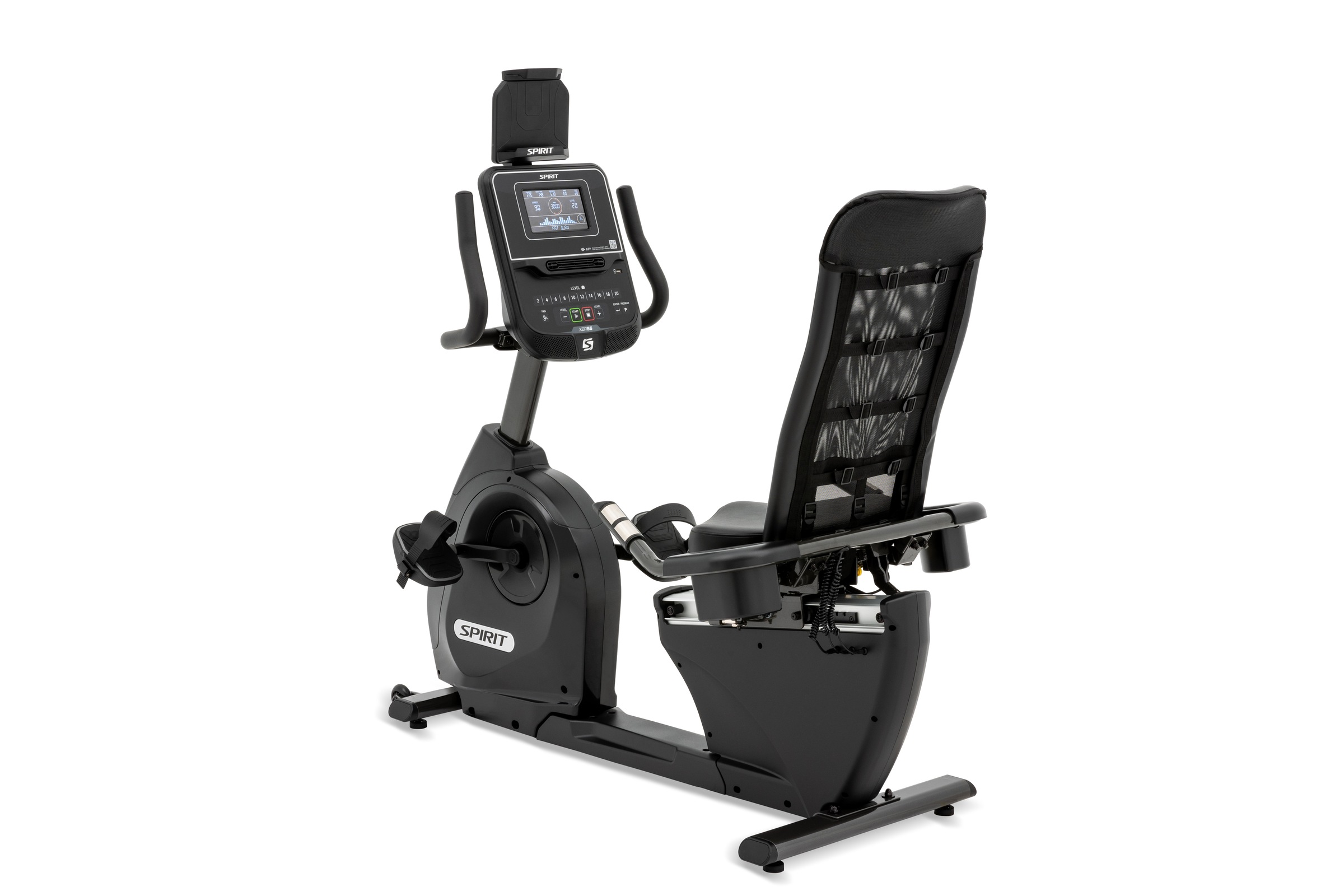 SPIRIT FITNESS Heimtrainer "Spirit Fitness XBR55 Recumbent Bike", B:75cm H:144cm L:144cmschwarz, Heimtrainer