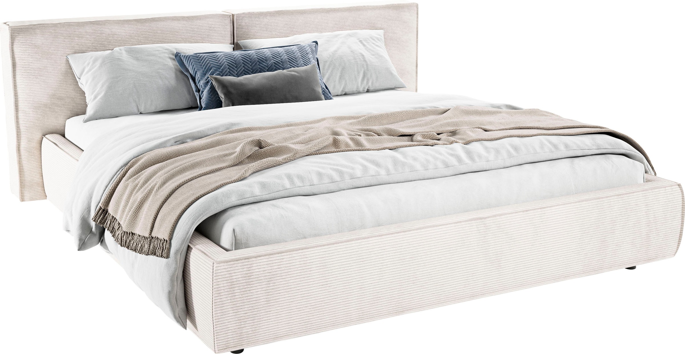 Home affaire Polsterbett "Adrina mit Biesenoptik, Feincord und Luxus-Microf günstig online kaufen