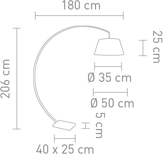 SOMPEX Bogenlampe »Arc«, 1 flammig, Leuchtmittel E27 | ohne Leuchtmittel