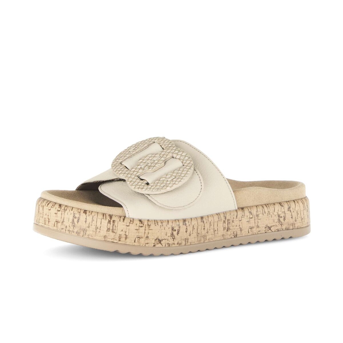 Pantolette GABOR "Pantolette", Damen, Gr. 42, beige, Schuhe Pantolette