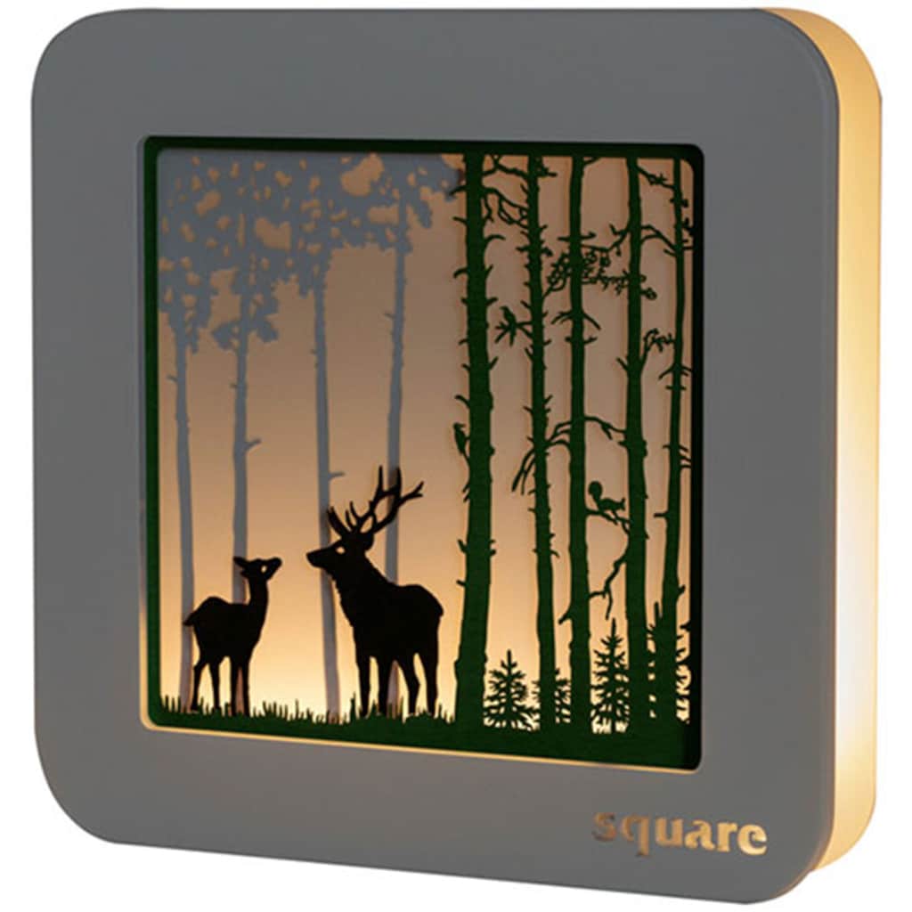 Weigla LED-Bild »Square - Wandbild Wald, Weihnachtsdeko«, (1 St.)