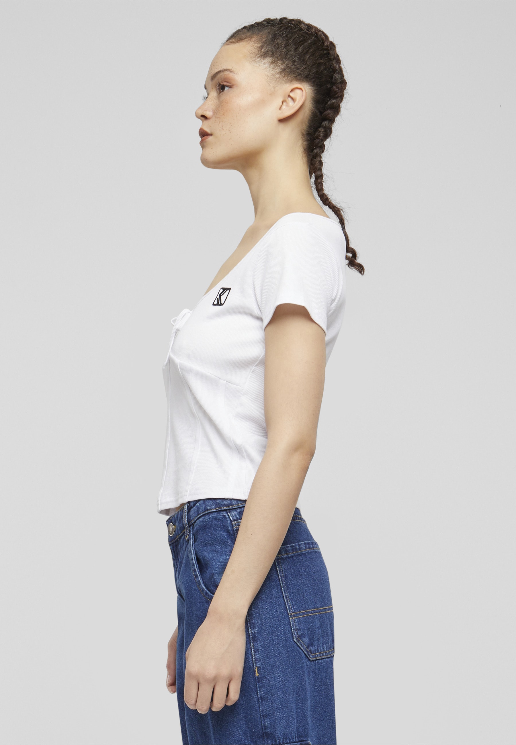 Karl Kani T-Shirt »Karl Kani Damen KW241-026-1 Karl Kani Og Corset Rib Tee« 1 Stk.