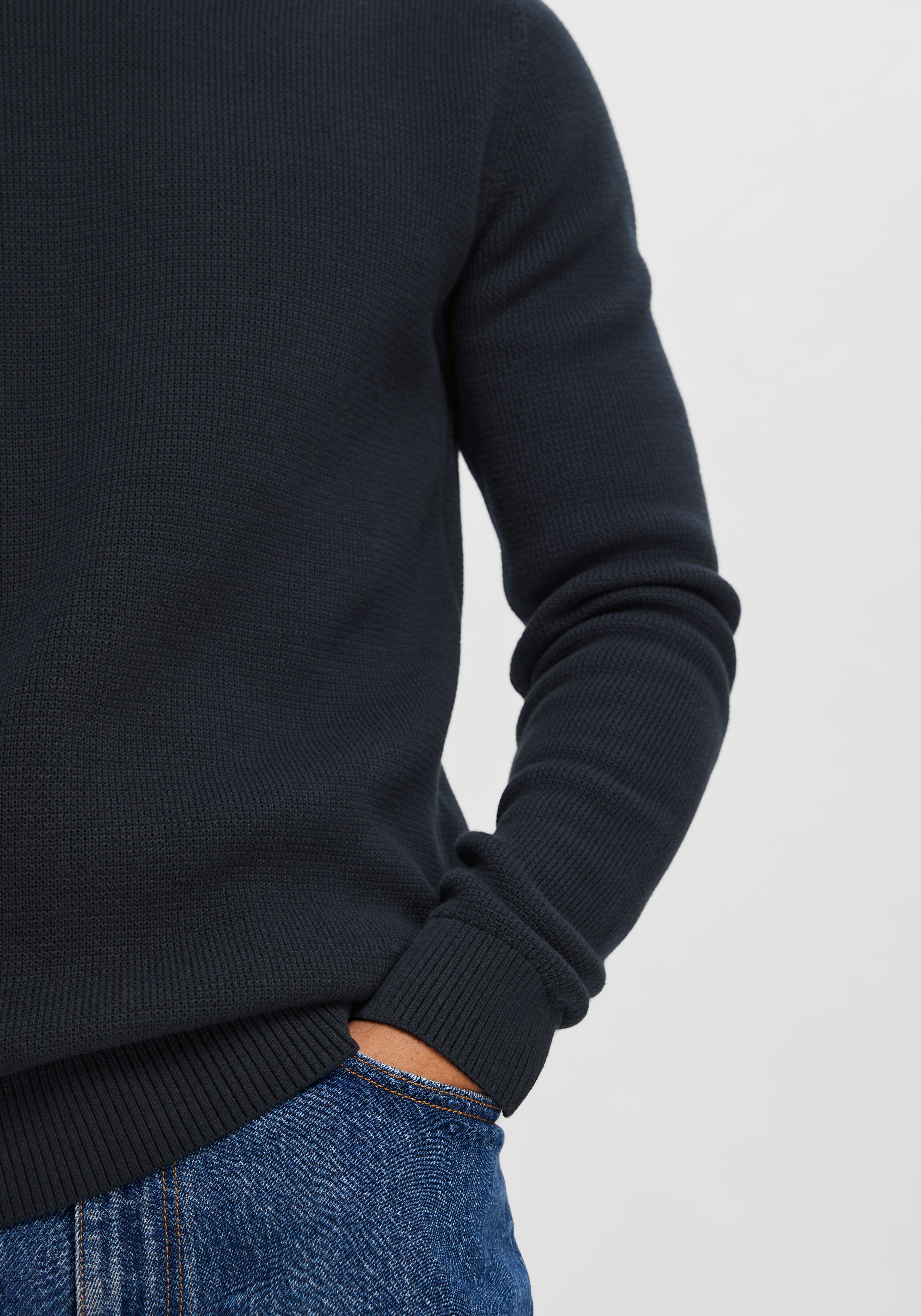Thumbnail - SELECTED Rundhalspullover "SLHDANE LS KNIT STRUCTURE CREW NECK NOOS" Baumwolle, regular fit