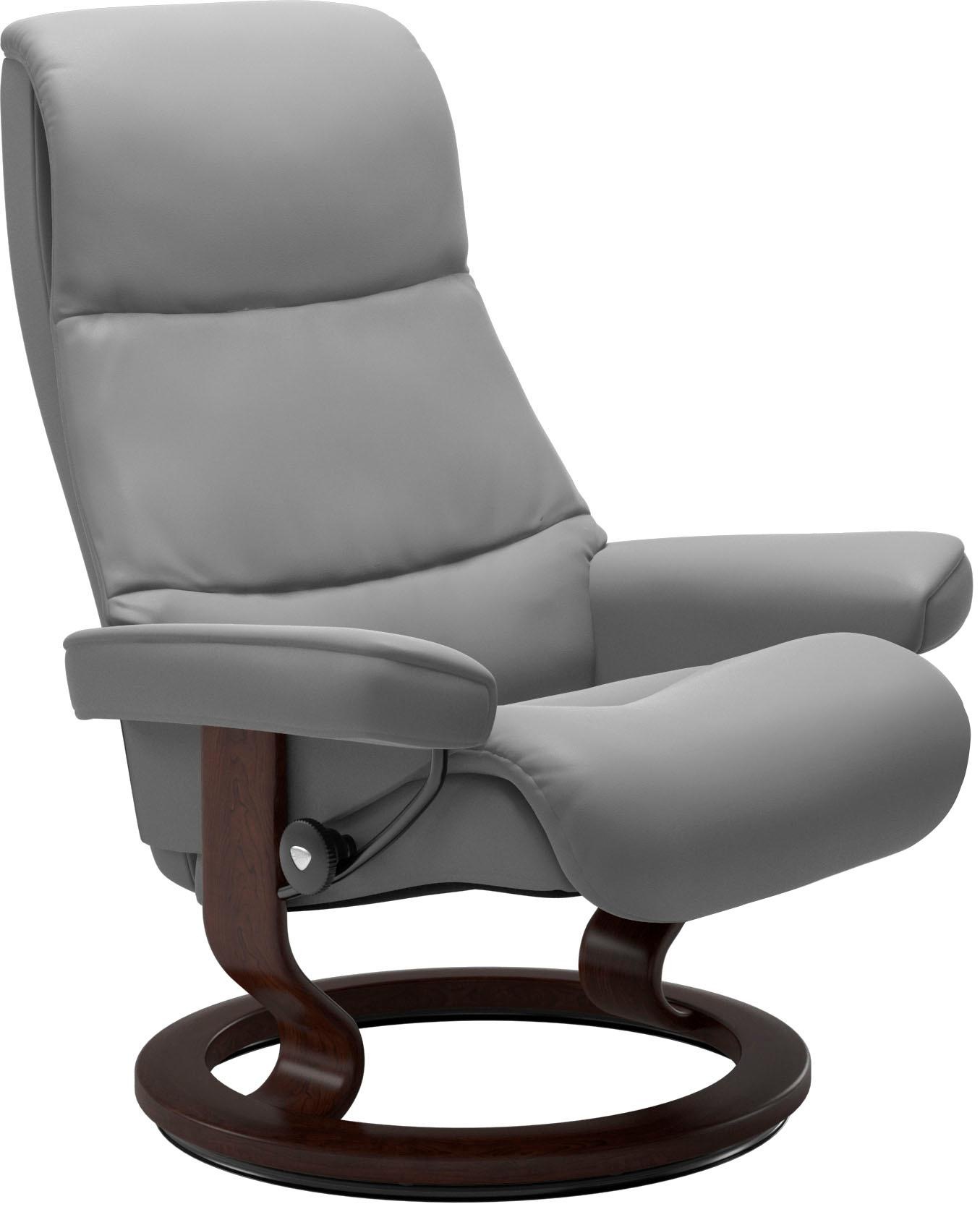 Stressless® Relaxsessel »View«, (Set, Relaxsessel mit Hocker), mit Classic Base, Größe S,Gestell Braun