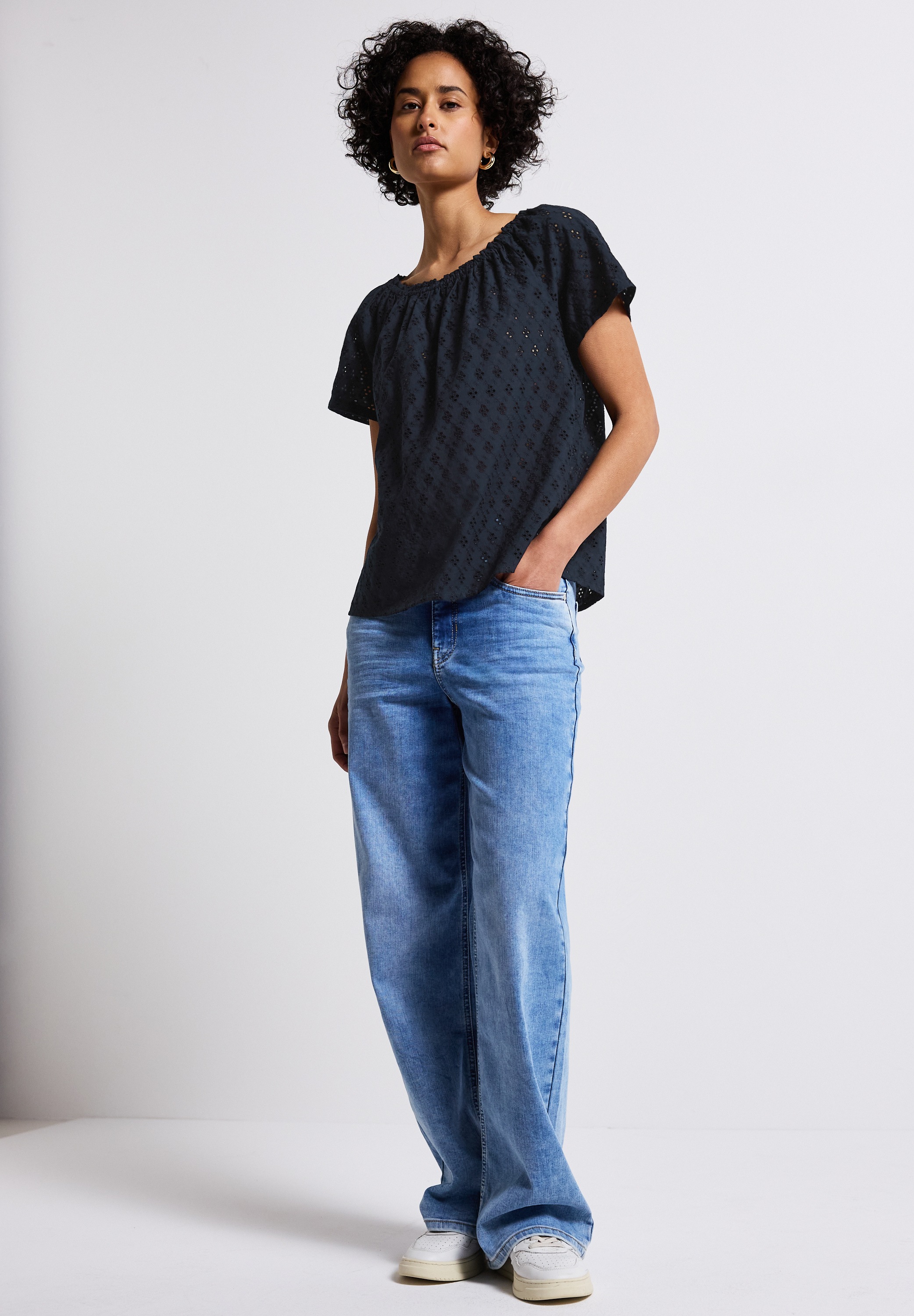 STREET ONE Carmenbluse, aus reiner Baumwolle