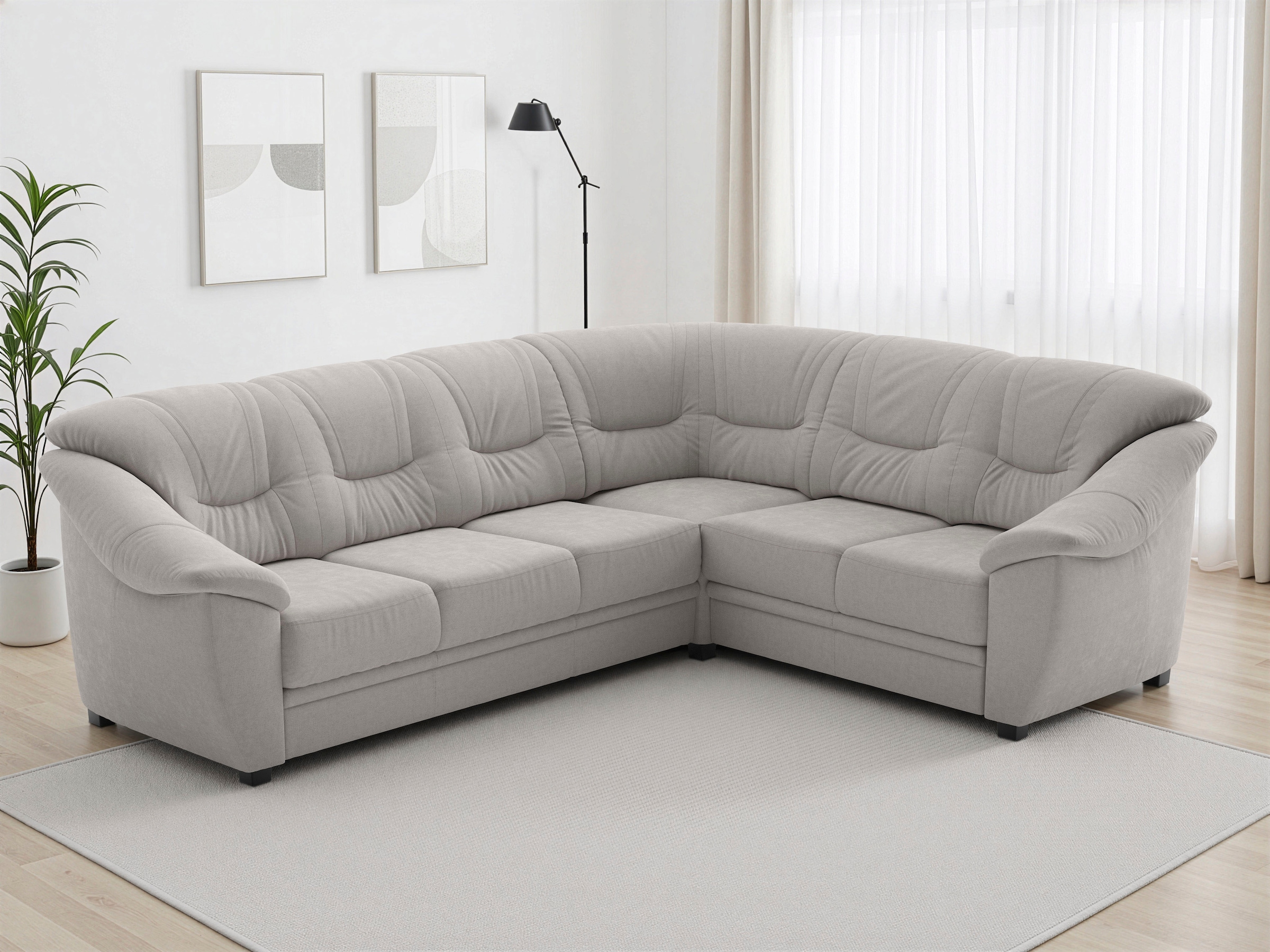 sit&more Ecksofa "Savona L-Form, B. 262 cm, Komfortsitz, Eckcouch mit Stoff- & Lederwahl" optional Schlaffunktion, Liegefl. 120x195 cm