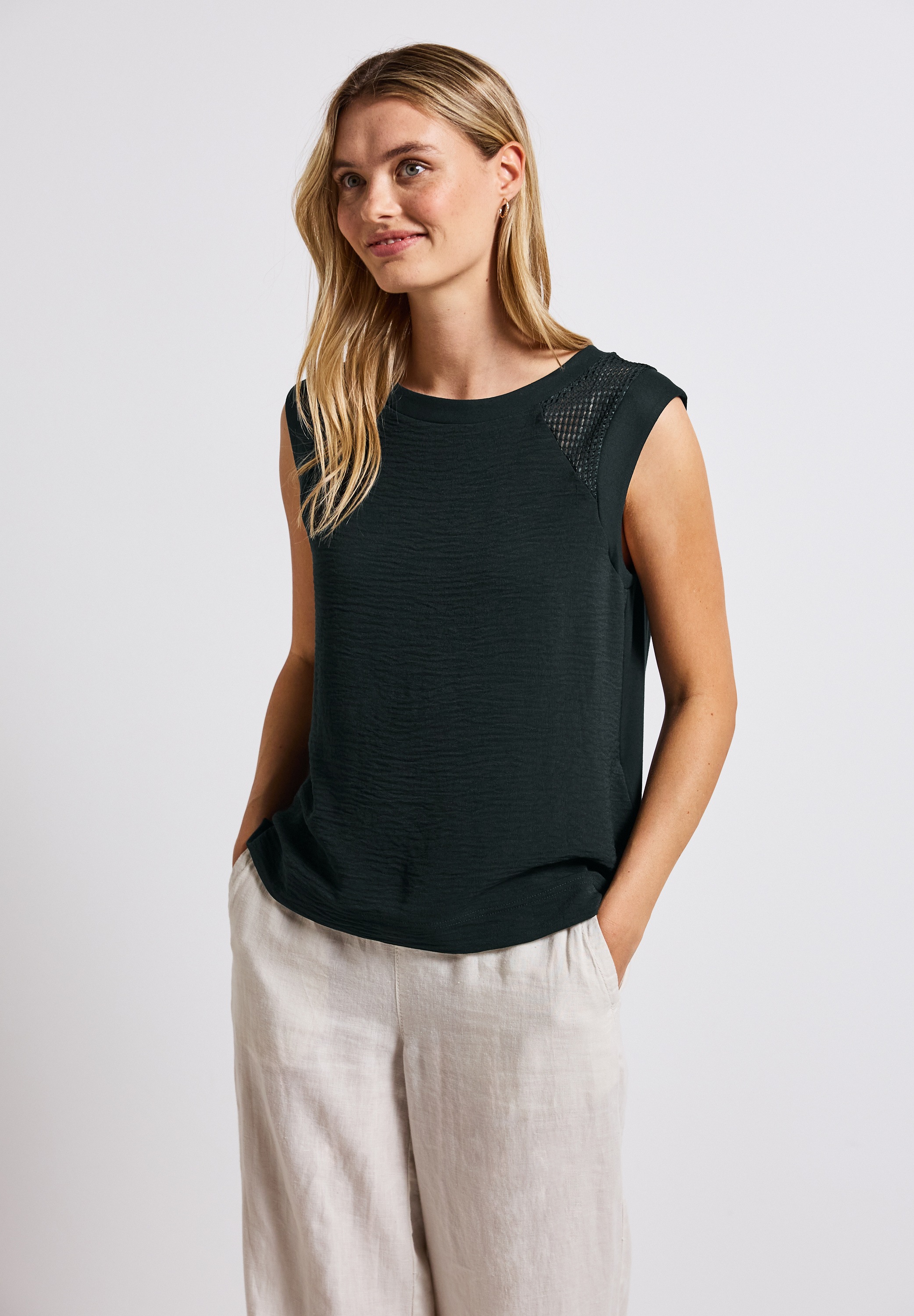 STREET ONE T-Shirt, aus softem Materialmix günstig online kaufen