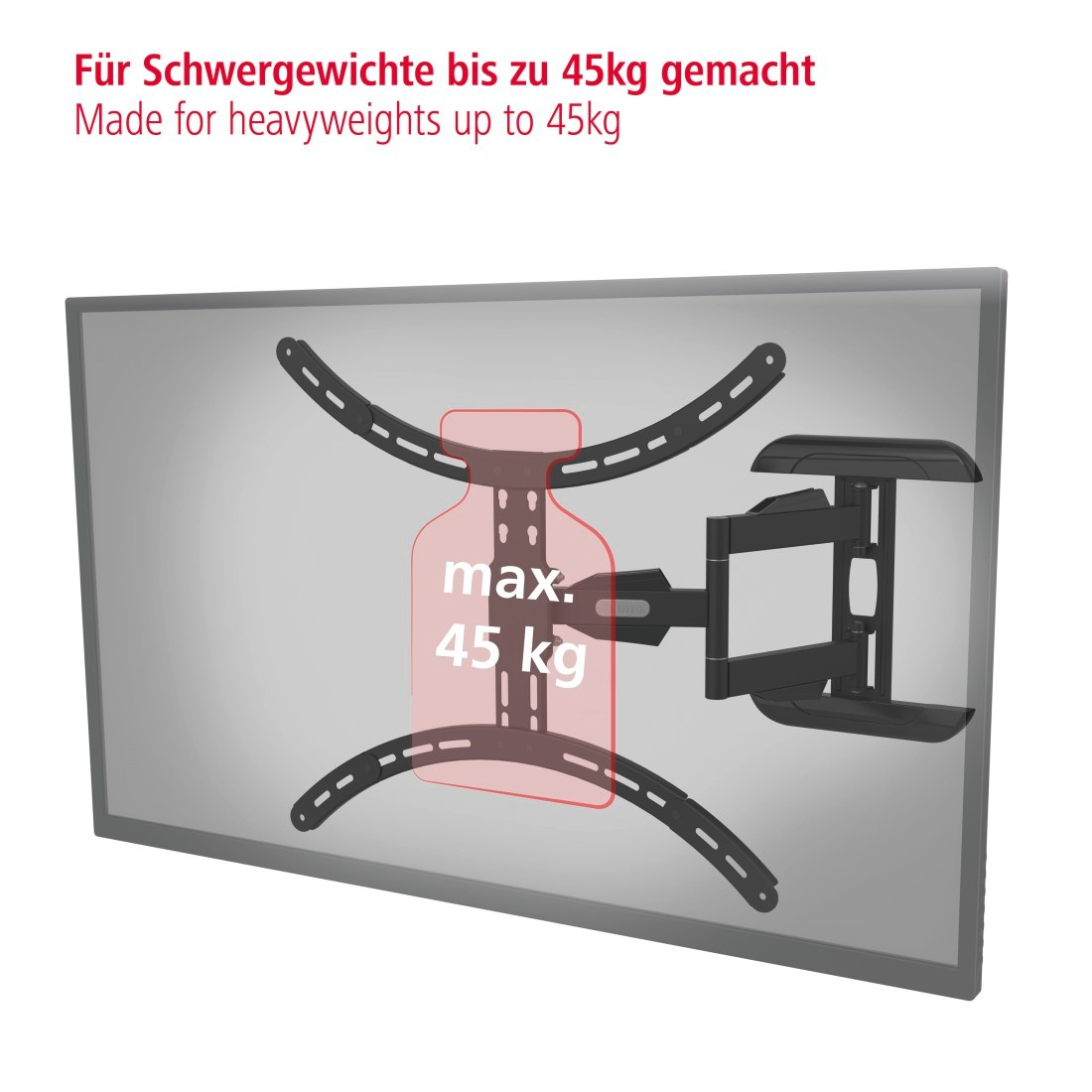 Hama TV-Wandhalterung »Halterung, schwenkbar, neigbar, ausziehbar von 94 - 191 cm (37" - 75")«, bis 191 cm Zoll, max. 45 kg
