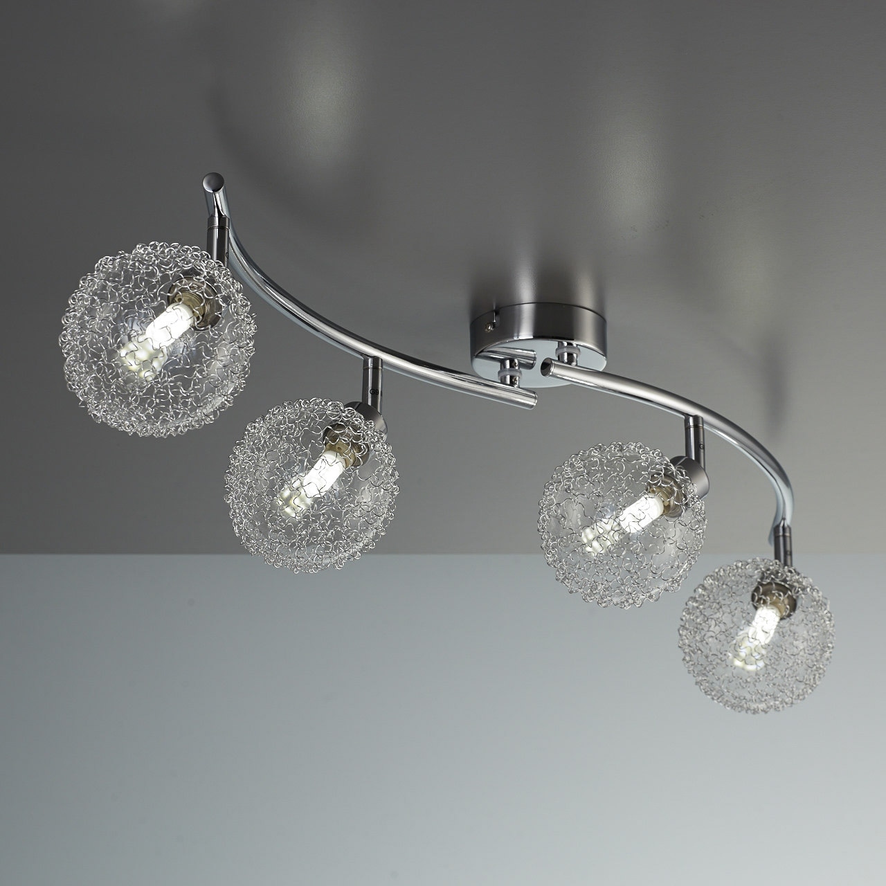 B.K.Licht LED Deckenspot »Lepus«, 4 flammig-flammig, LED Deckenleuchte chrom modern Wohnzimmer Design schwenkbar G9