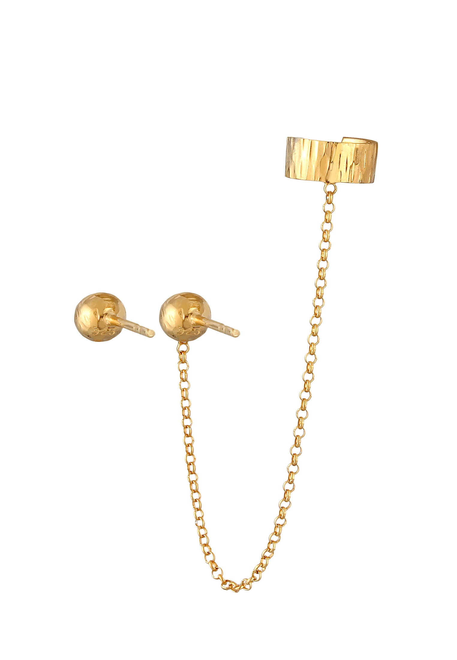 Elli Paar Ohrstecker »Earcuff Klemme Stecker Kugel 925 Silber«