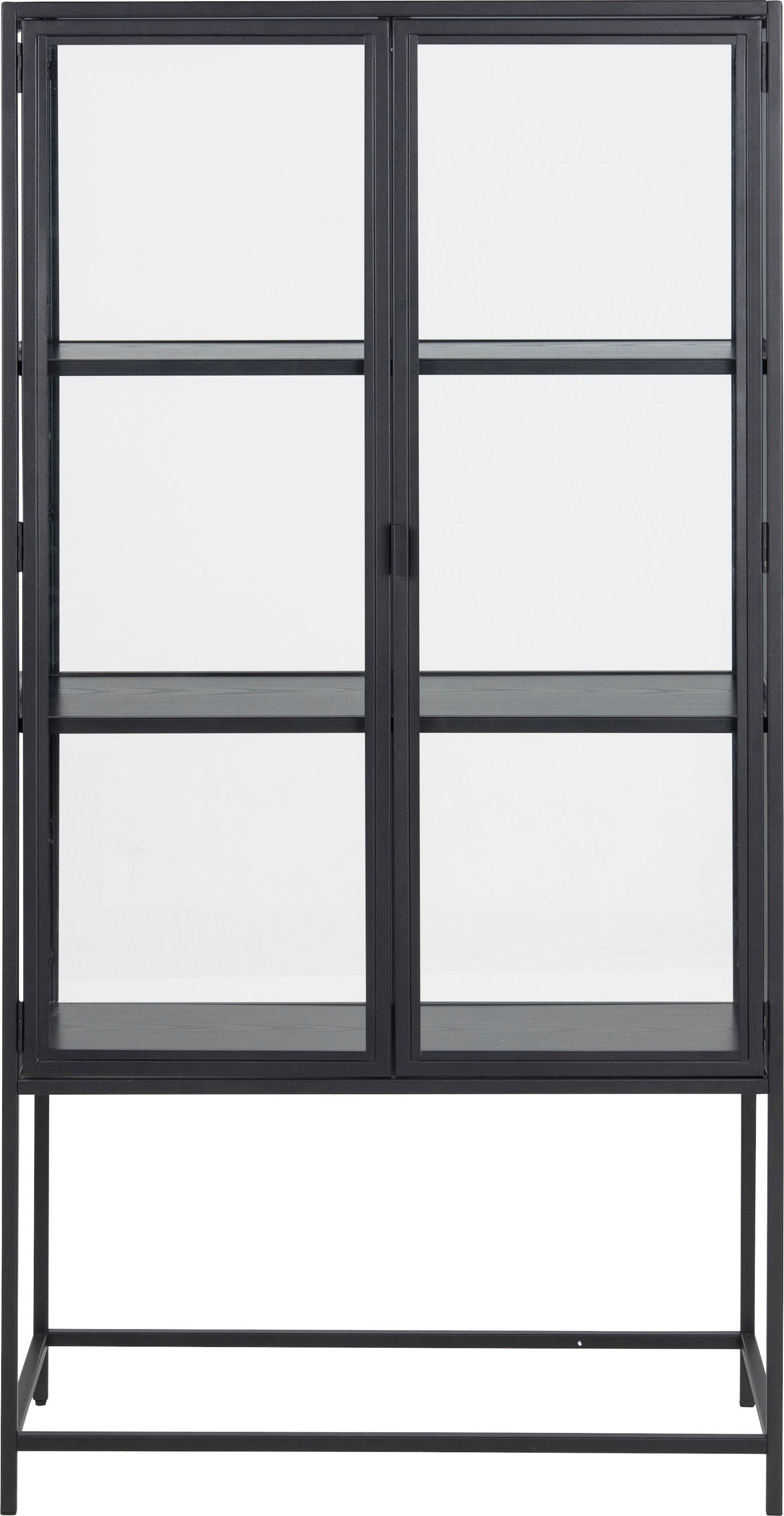 ACTONA GROUP Glasvitrine, mit Glastüren und Metallrahmen, 3 Einlegeböden, B: 77 x H: 150 cm