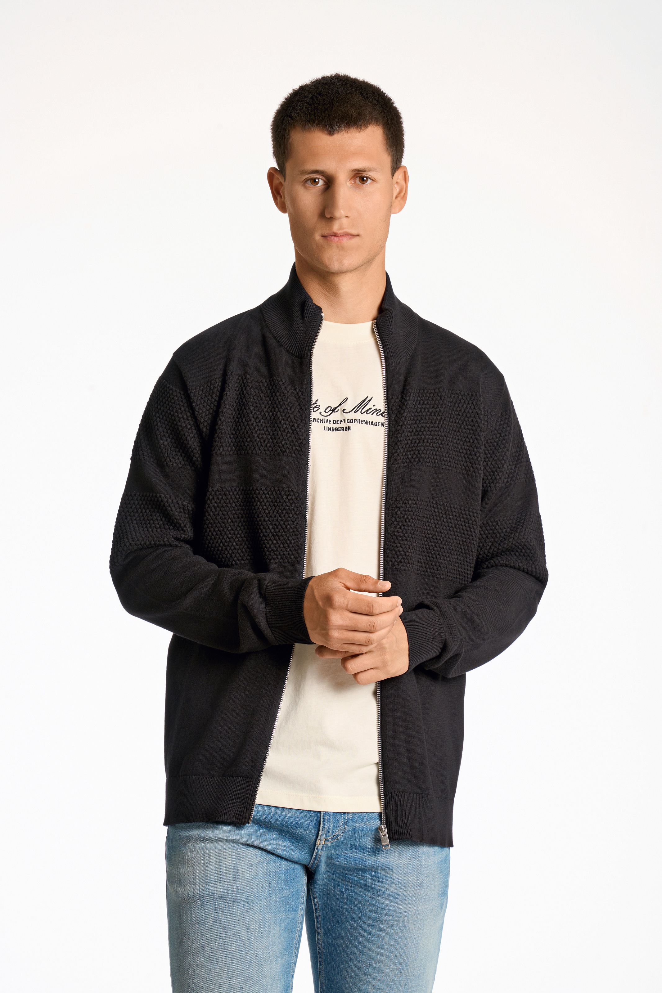 LINDBERGH Strickjacke mit Stehkragen und Reißverschluss günstig online kaufen