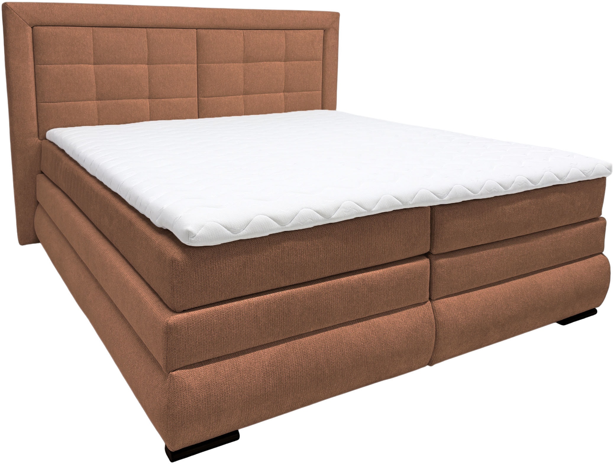 OTTO home Boxspringbett "MIVVA mit Bettkasten, mit Taschenfederkernmatratze H3, H3/H4 mix, H4" mit Kaltschaum- oder Visco-Topper (bei H4), Komfortliegehöhe 67cm