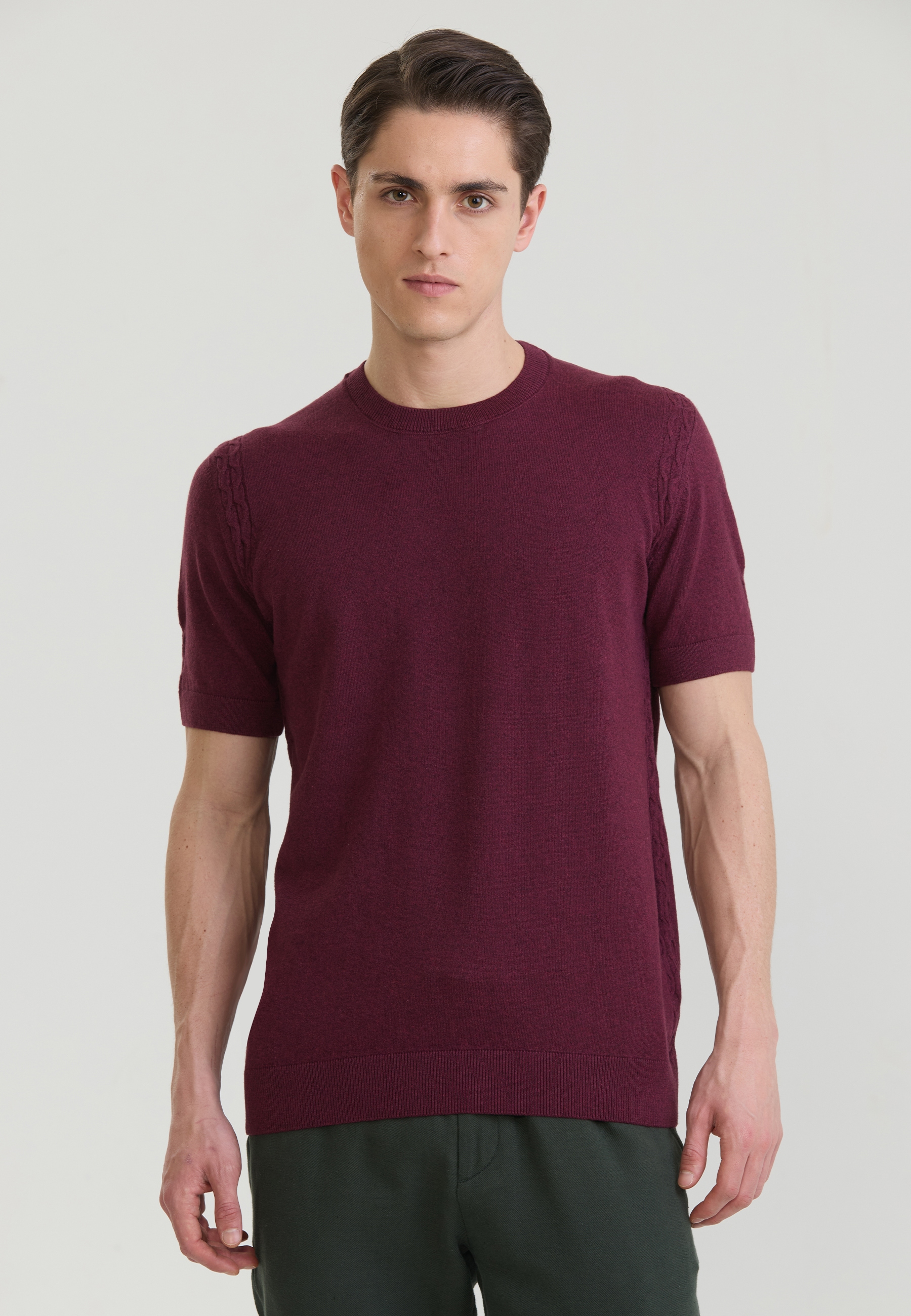 Felix Hardy "Basic-Strick-T-Shirt mit Rundhalsausschnitt"