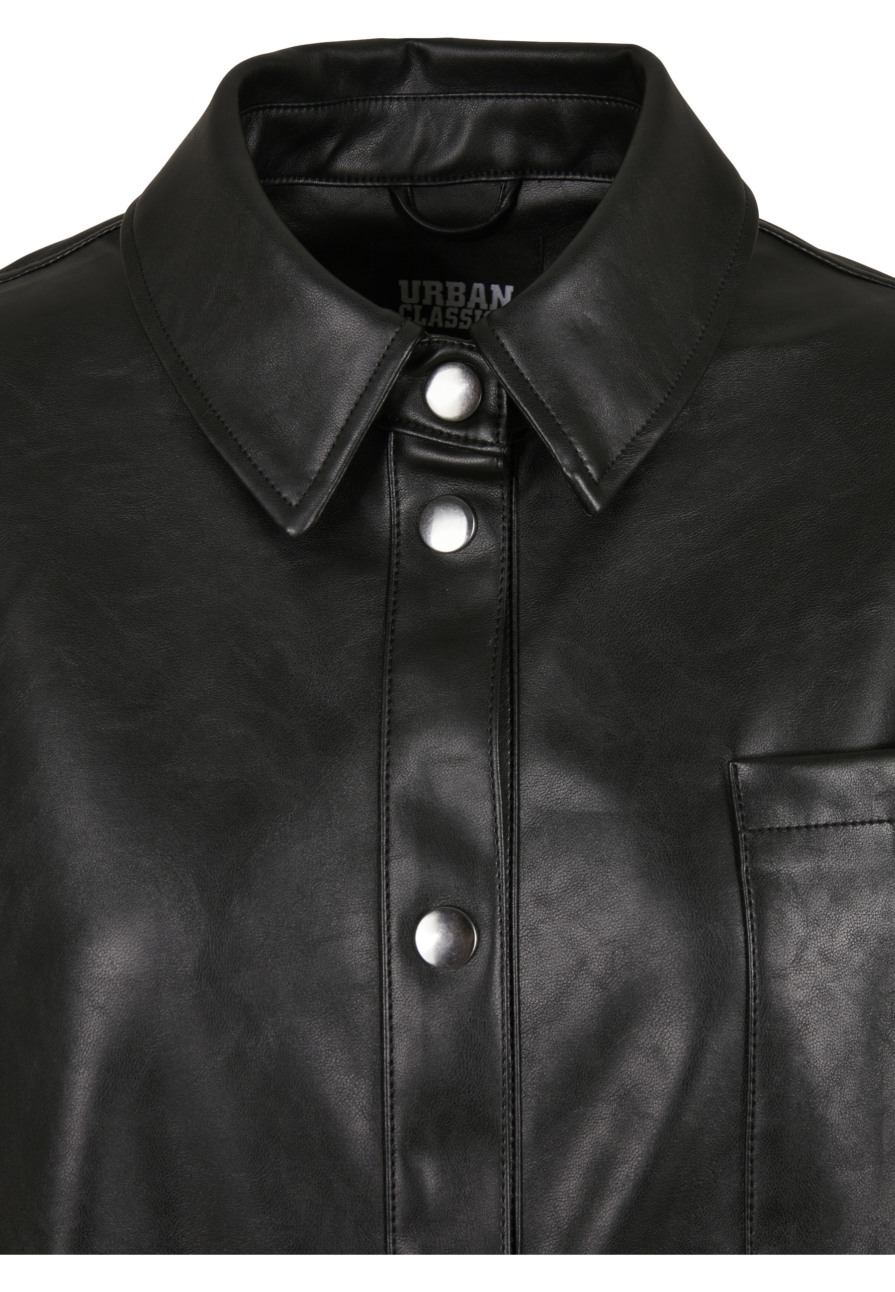 URBAN CLASSICS Hemdbluse »Urban Classics Damen Ladies Faux Leather Overshirt«