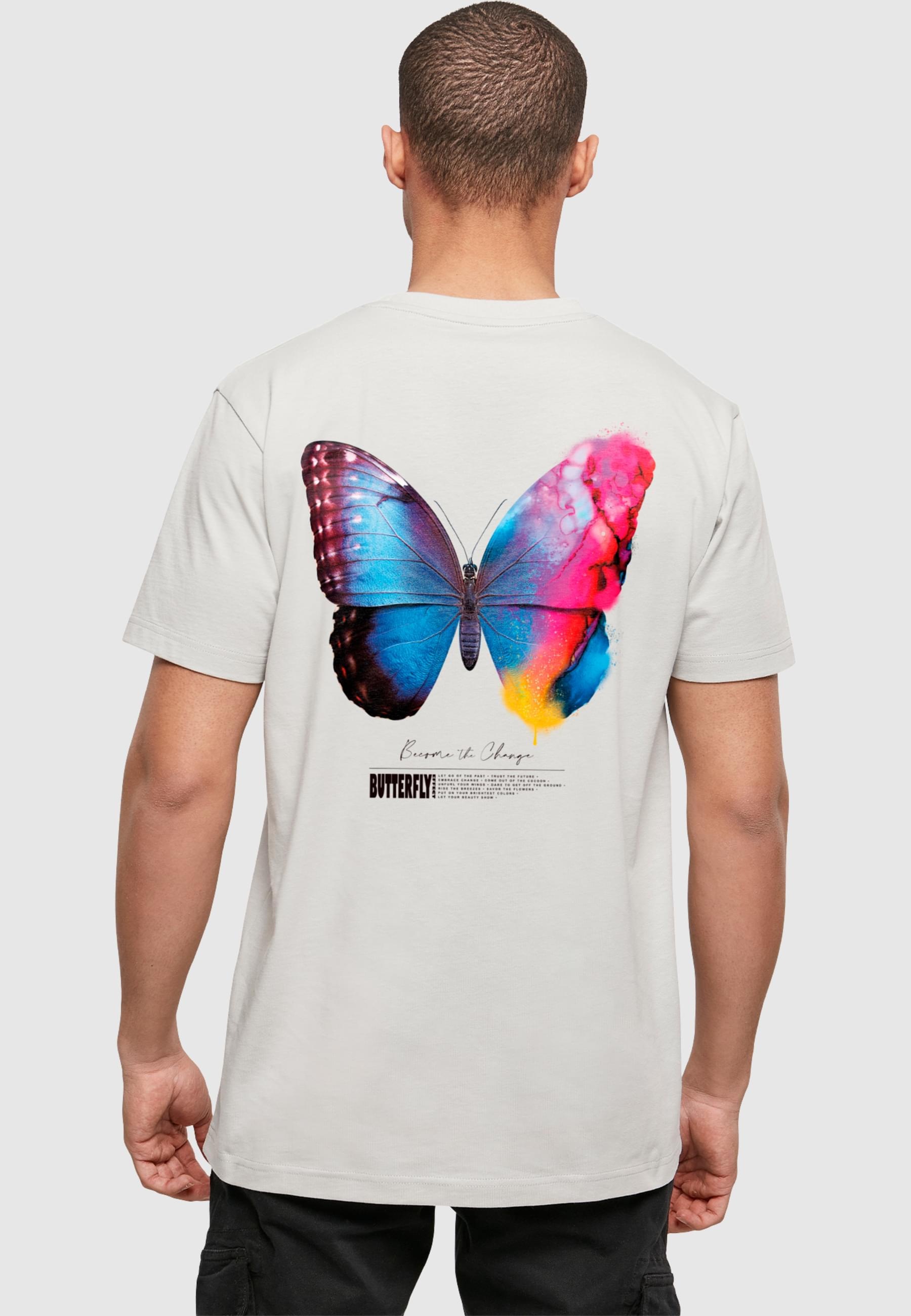 MisterTee T-Shirt »MisterTee Herren Become the Change Butterfly 2.0 Tee«, (1 tlg.)