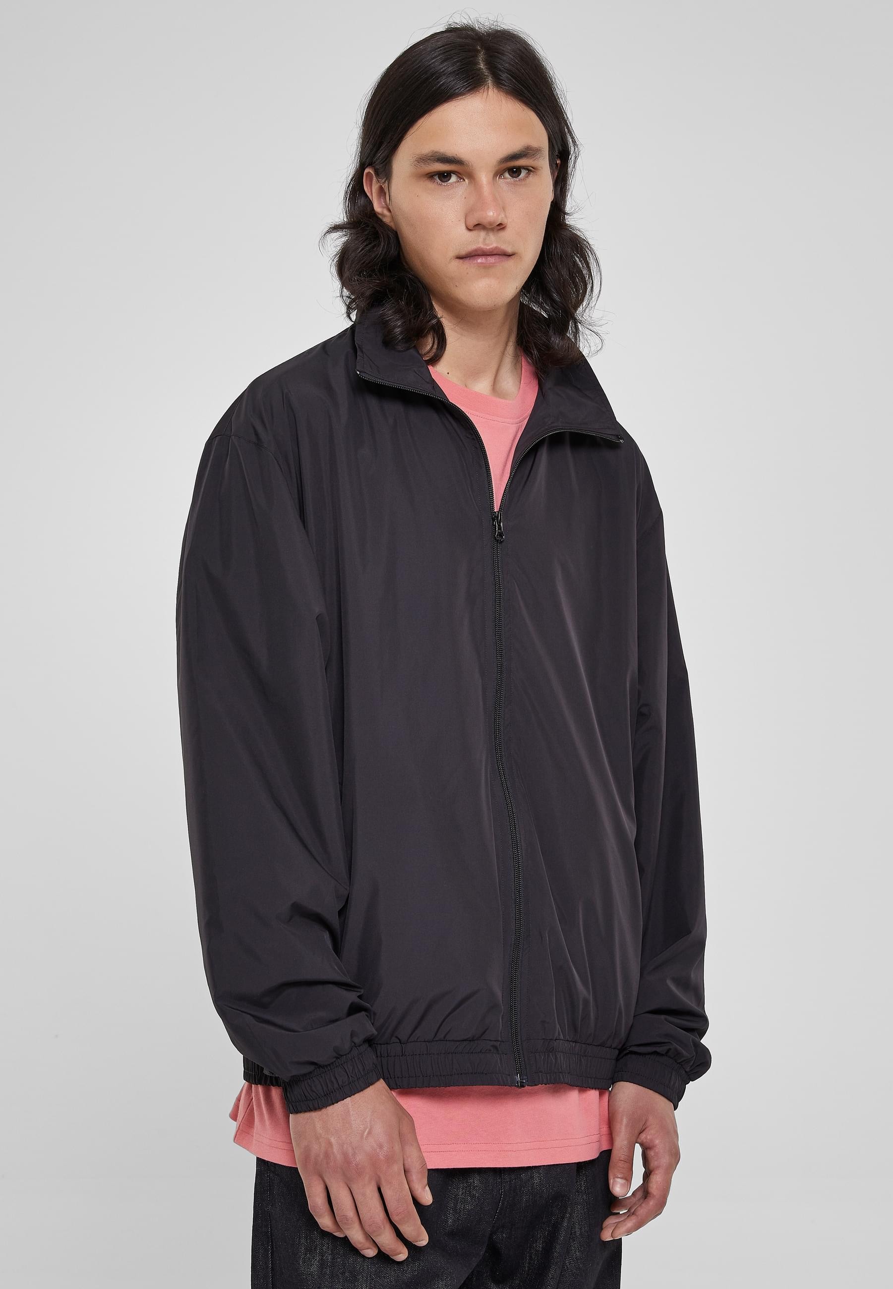 URBAN CLASSICS Trainingsjacke »Urban Classics Herren Wide Track Jacket«, (1 St.), ohne Kapuze