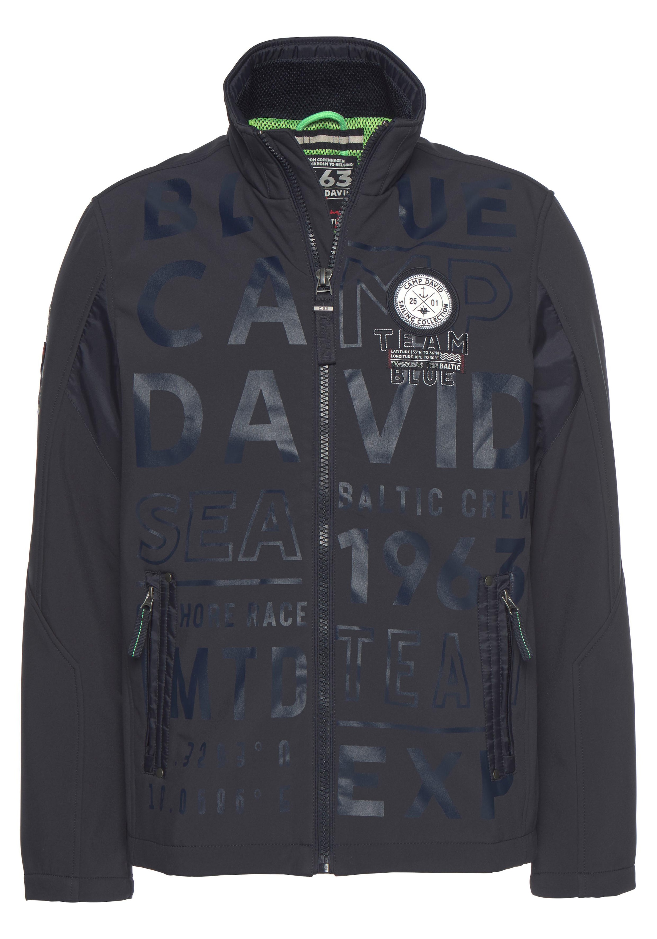 CAMP DAVID Softshelljacke, mit auffälligem Logodruck