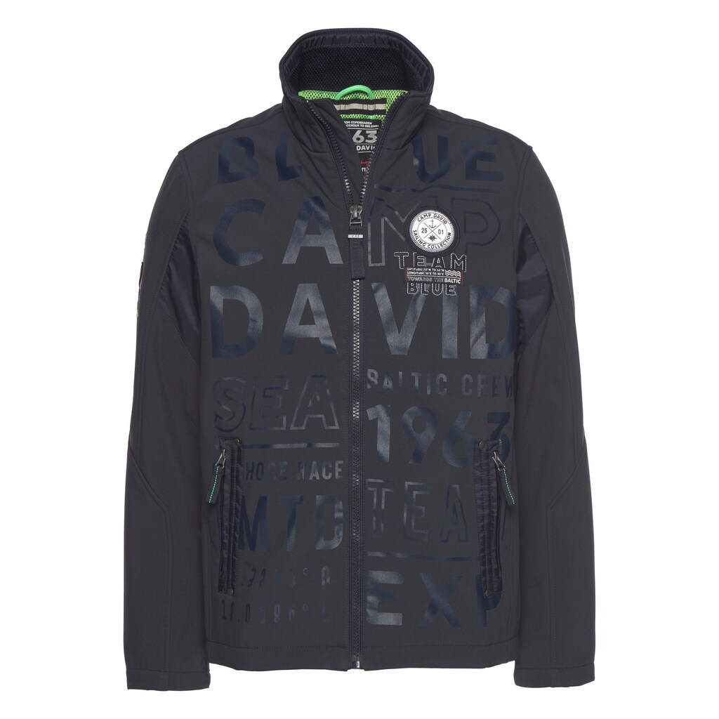 CAMP DAVID Softshelljacke, mit auffälligem Logodruck