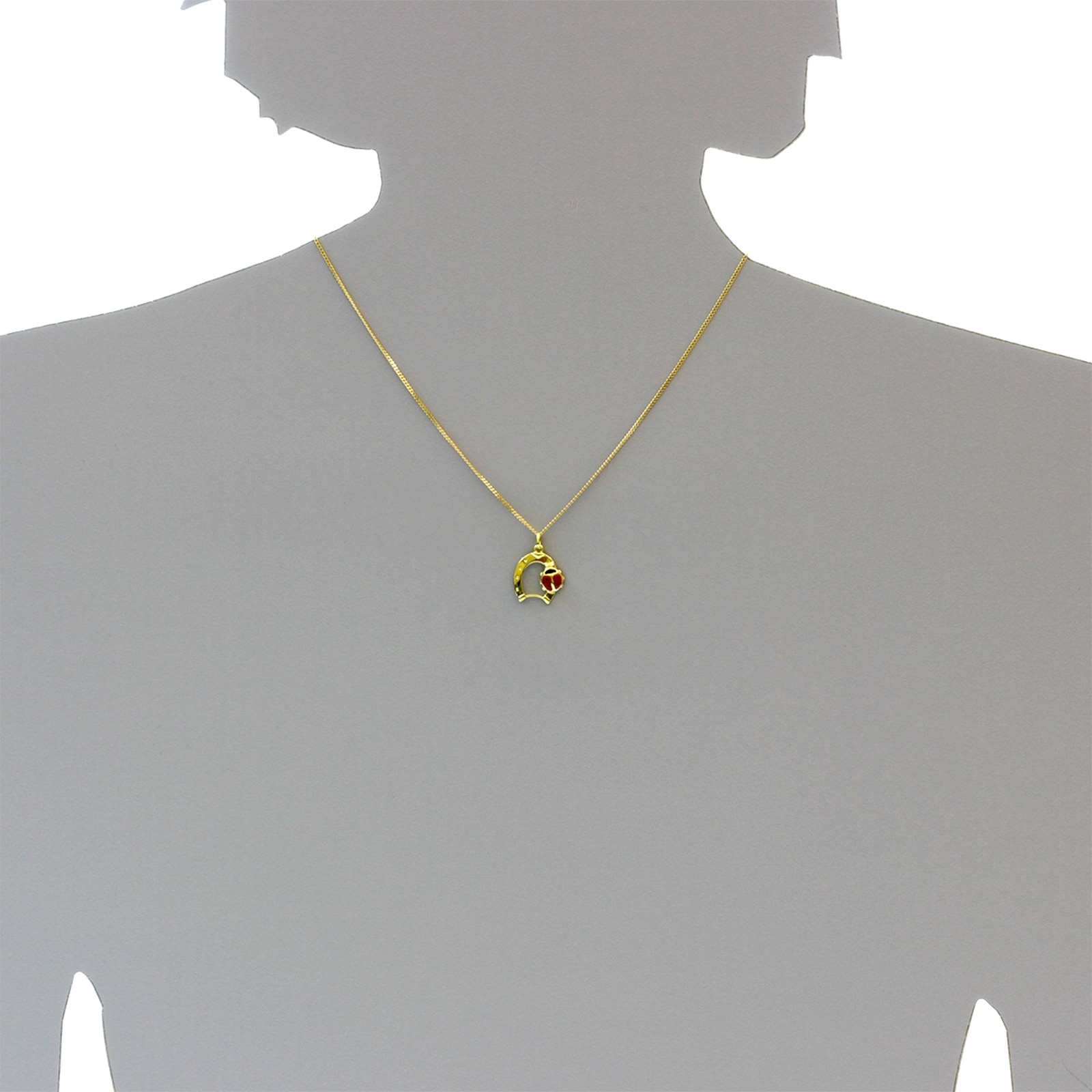 OSTSEE-SCHMUCK Kette und Anhänger Set »- Hufeisen mit Marienkäfer - Gold 333/000 -,«