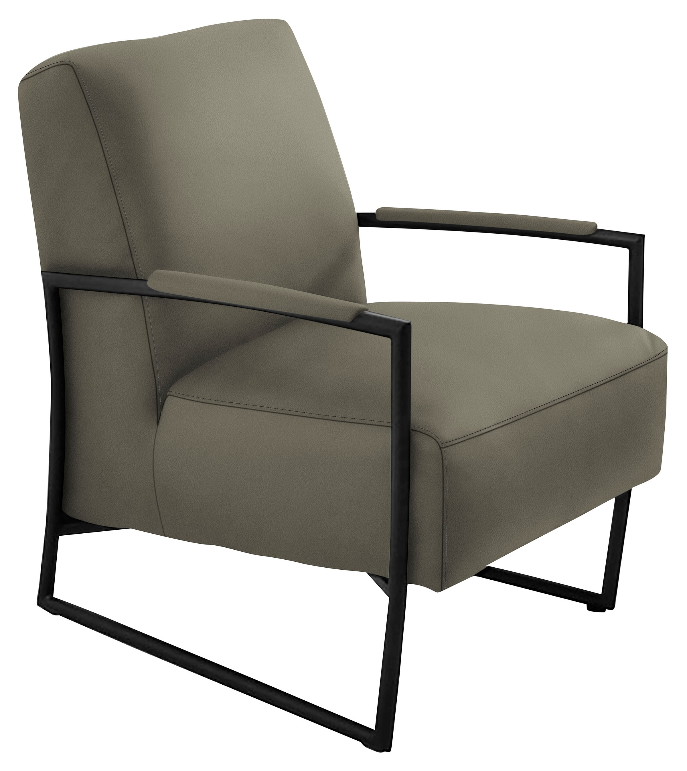 K+W Komfort & Wohnen Cocktailsessel, mit bezogenen Armlehnen, Gestell in Metall schwarz Struktur