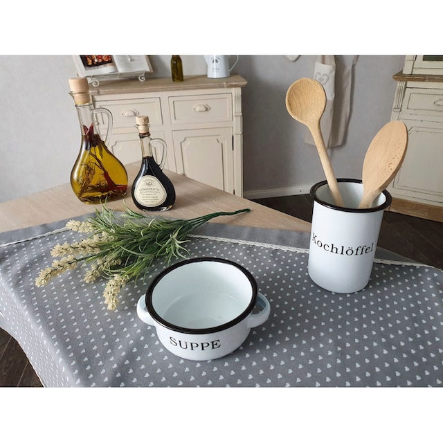 Ambiente Haus Teller »Suppenschale aus Emaille in Antikweiß«, (1 St.) | BAUR