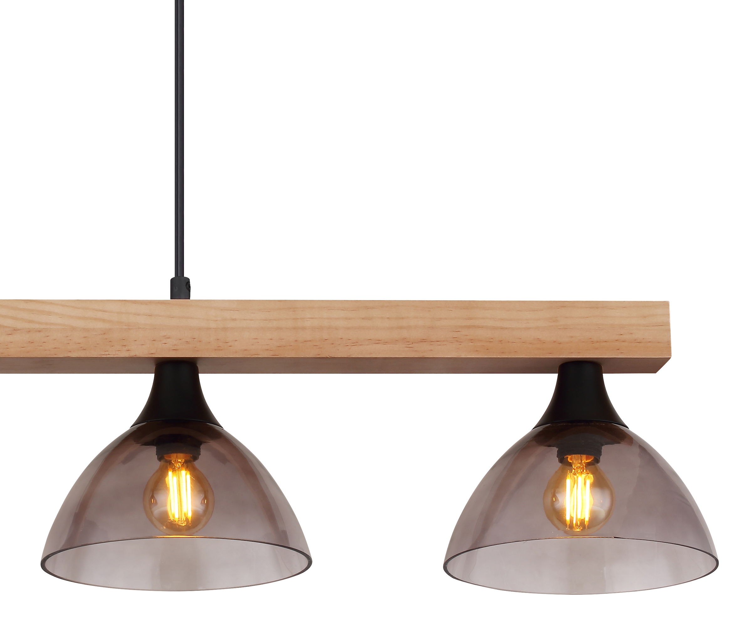 GLOBO LIGHTING Hängeleuchte »LINDI« E14 1 Stk. Hängeleuchte für Esszimmer Holz & Rauchglas