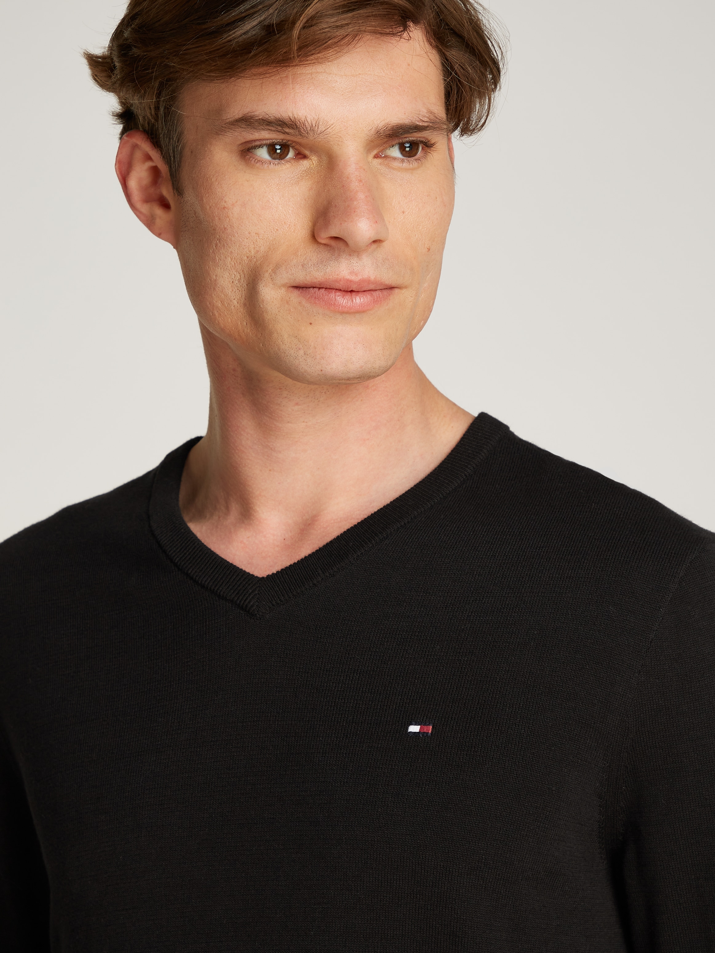 Tommy Hilfiger Strickpullover »ESSENTIAL COTTON V NECK«