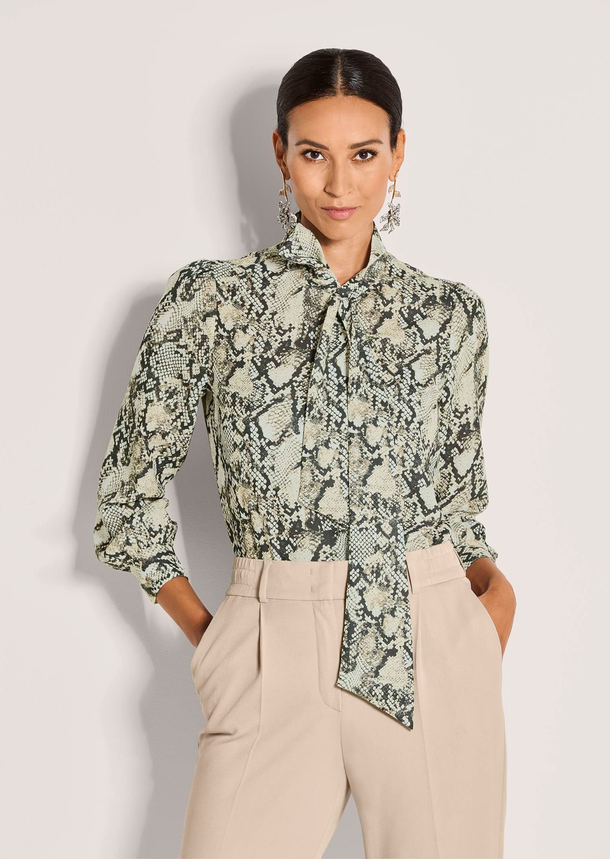 Thumbnail - MADELEINE Langarmbluse "Bluse Elegante Bluse mit Animal-Print" Bluse mit Schluppe