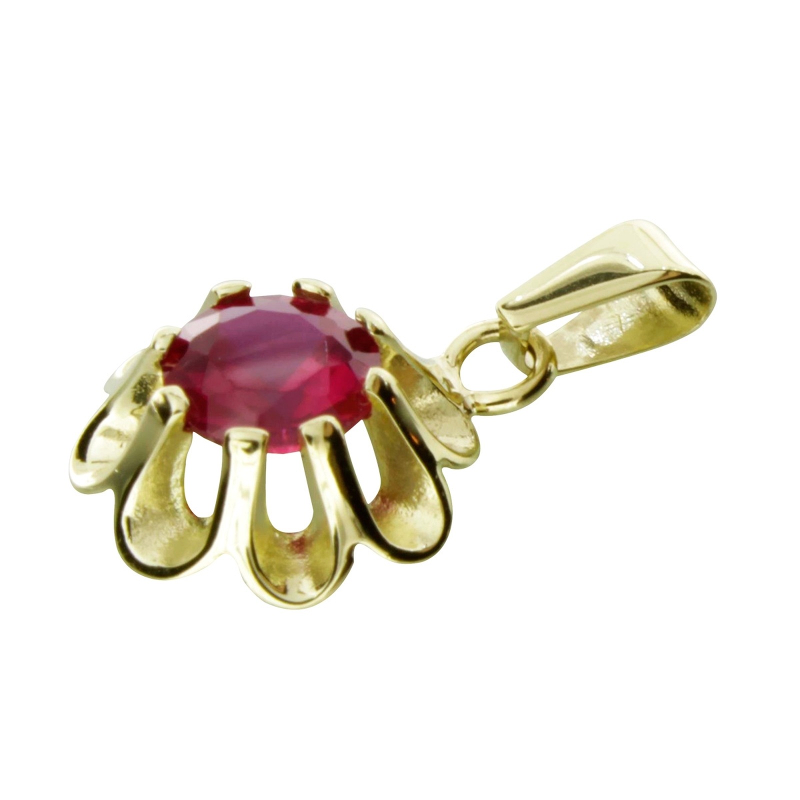 OSTSEE-SCHMUCK Kettenanhänger »- Pia 6 mm - Gold 333/000 - sy. Rubin«