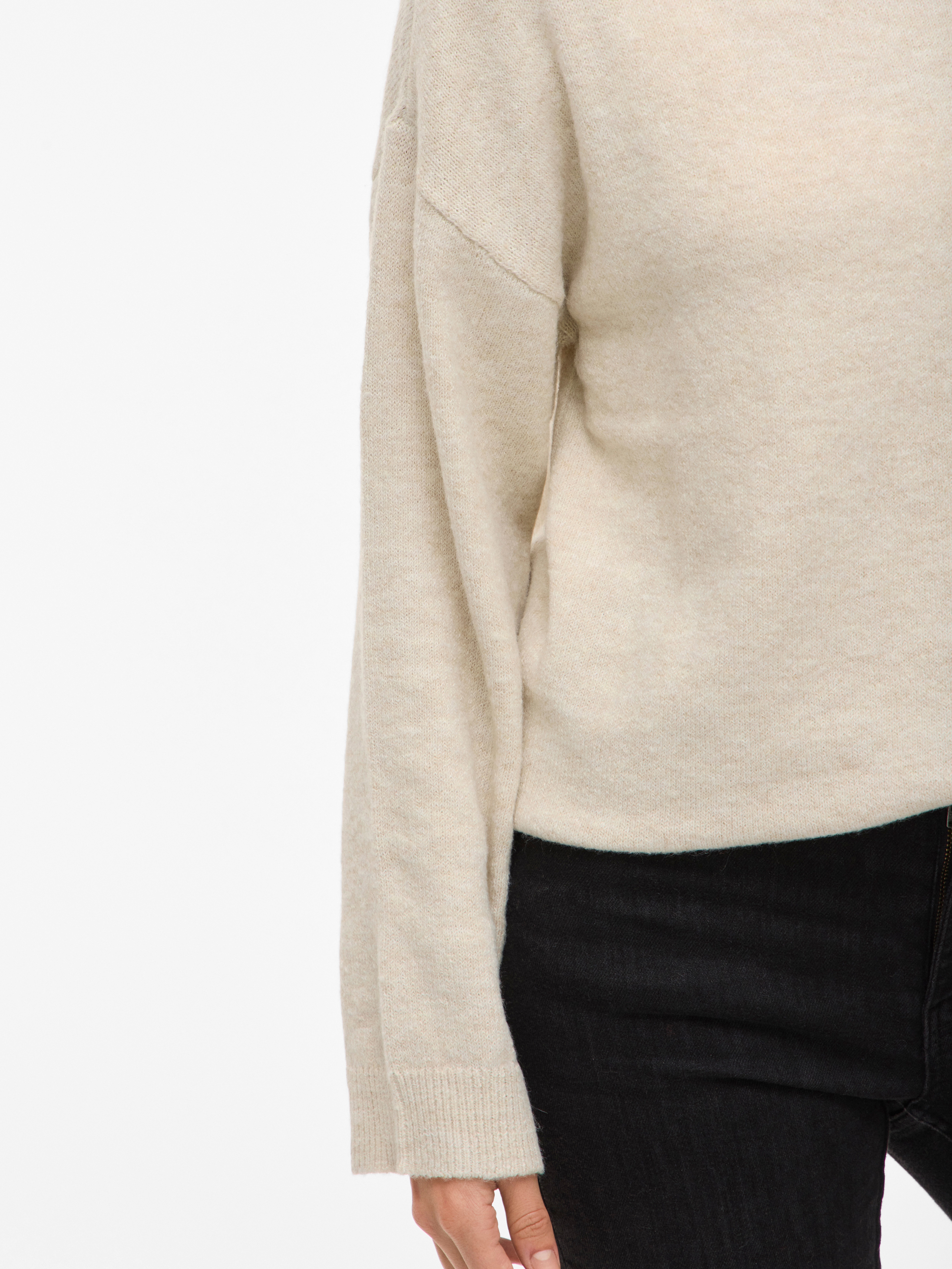 Thumbnail - Vila Strickpullover "VILIGA L/S O-NECK KNIT TOP - NOOS" Materialmix, relaxed fit