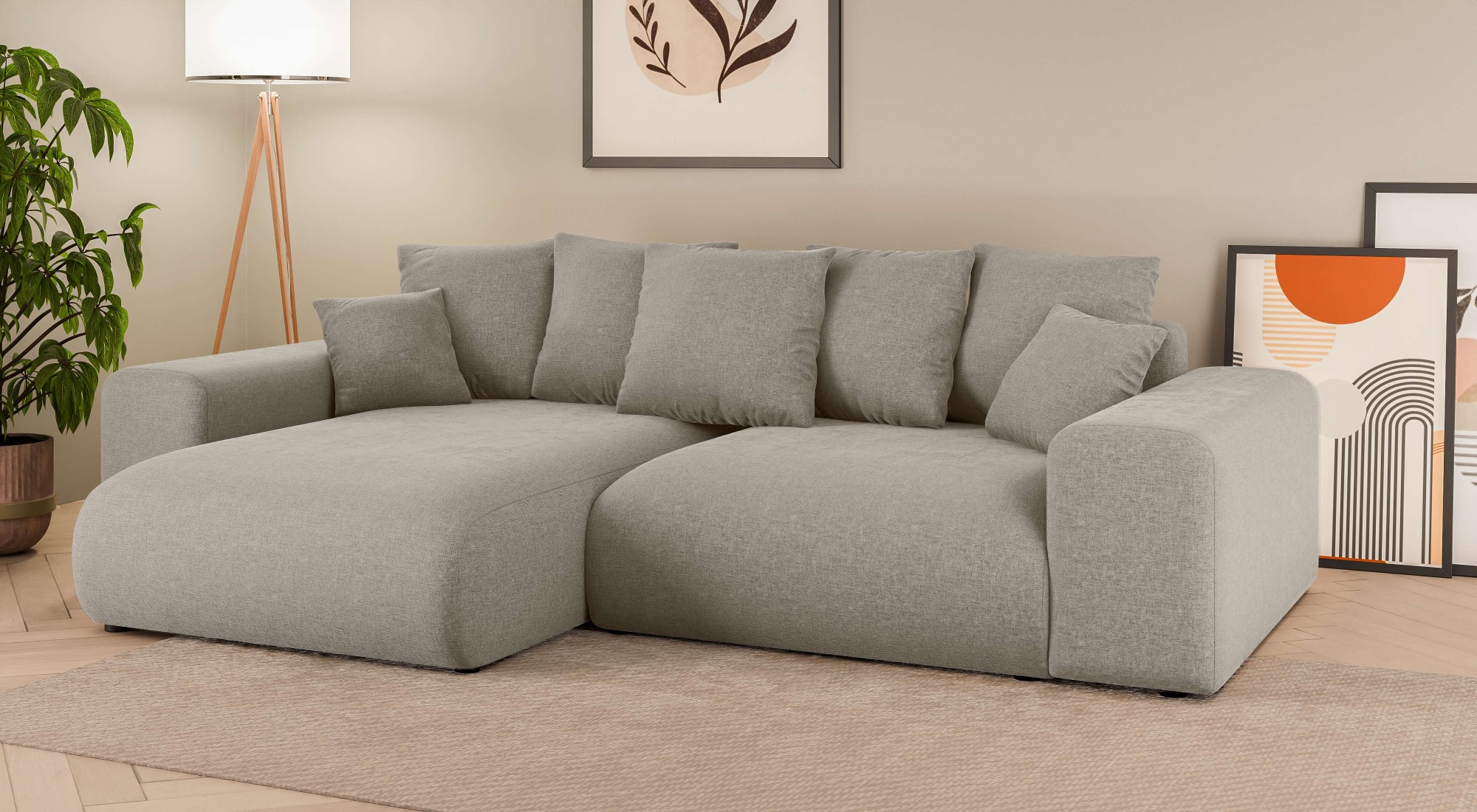 Home affaire Ecksofa »LAKESIDE mit Bettfunktion und Bettkasten, B/T/H 257/166/84 cm«