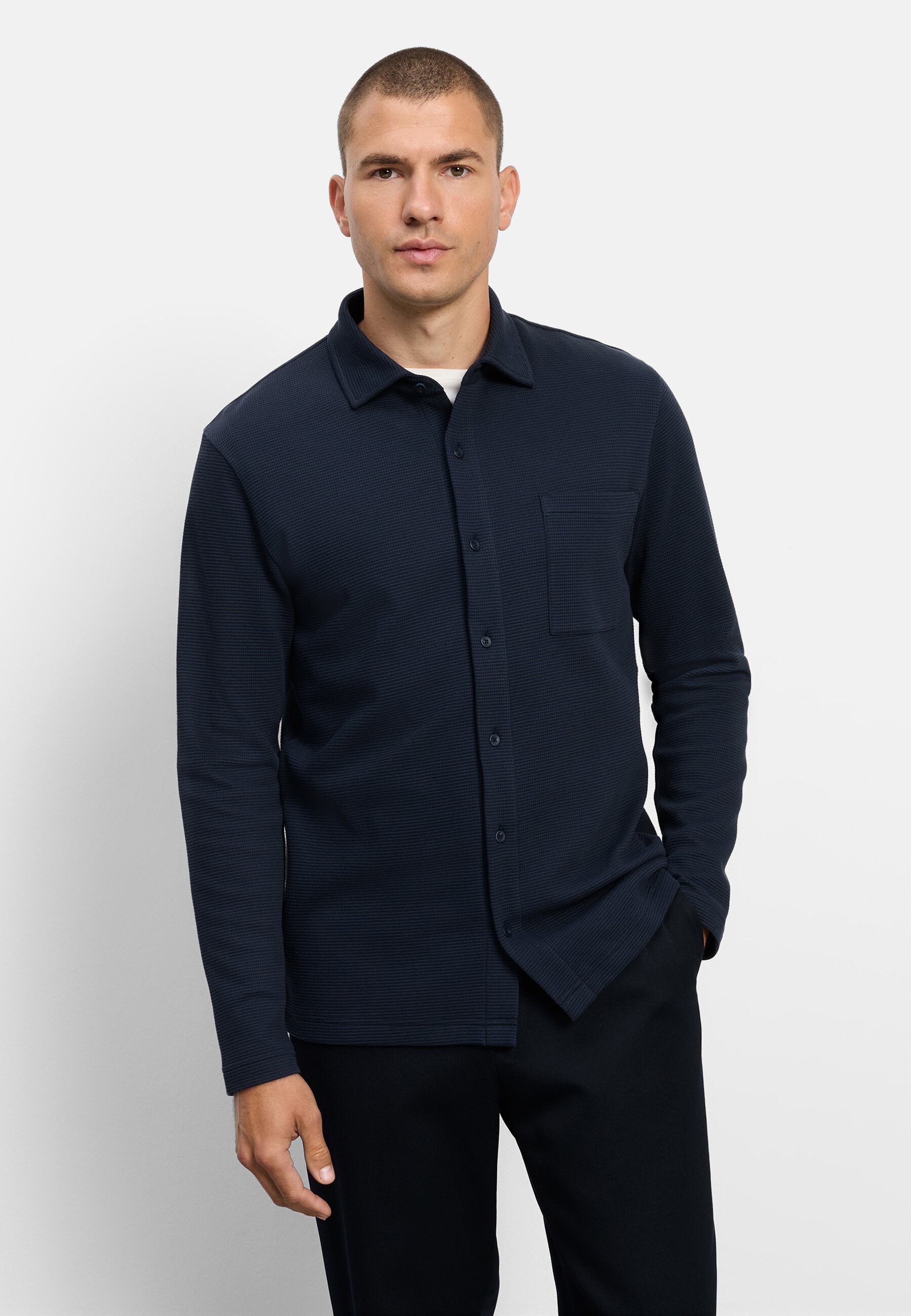 OLYMP Poloshirt "OLYMP Casual Wirk, Polo langarm"