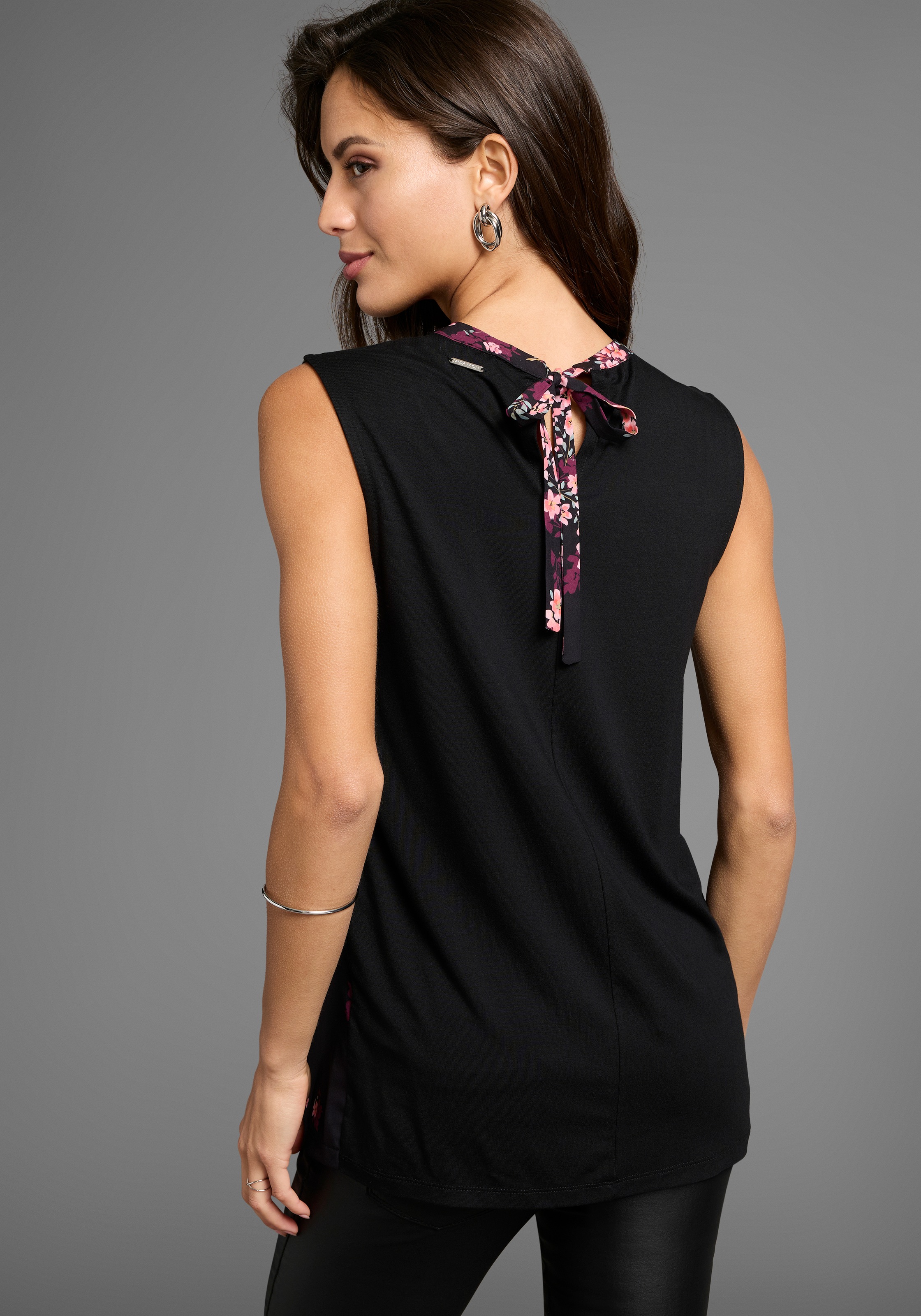 Laura Scott Blusentop mit geblümtem Muster, mit Stehkragen, elastisches Mat günstig online kaufen