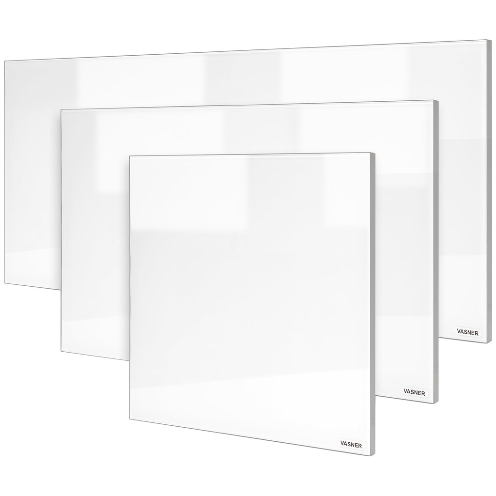 Vasner Infrarotheizung »Glas mit Rahmen grau, 300 W, Citara G«, Infrarot Glasheizung, IP44 Bad geeignet