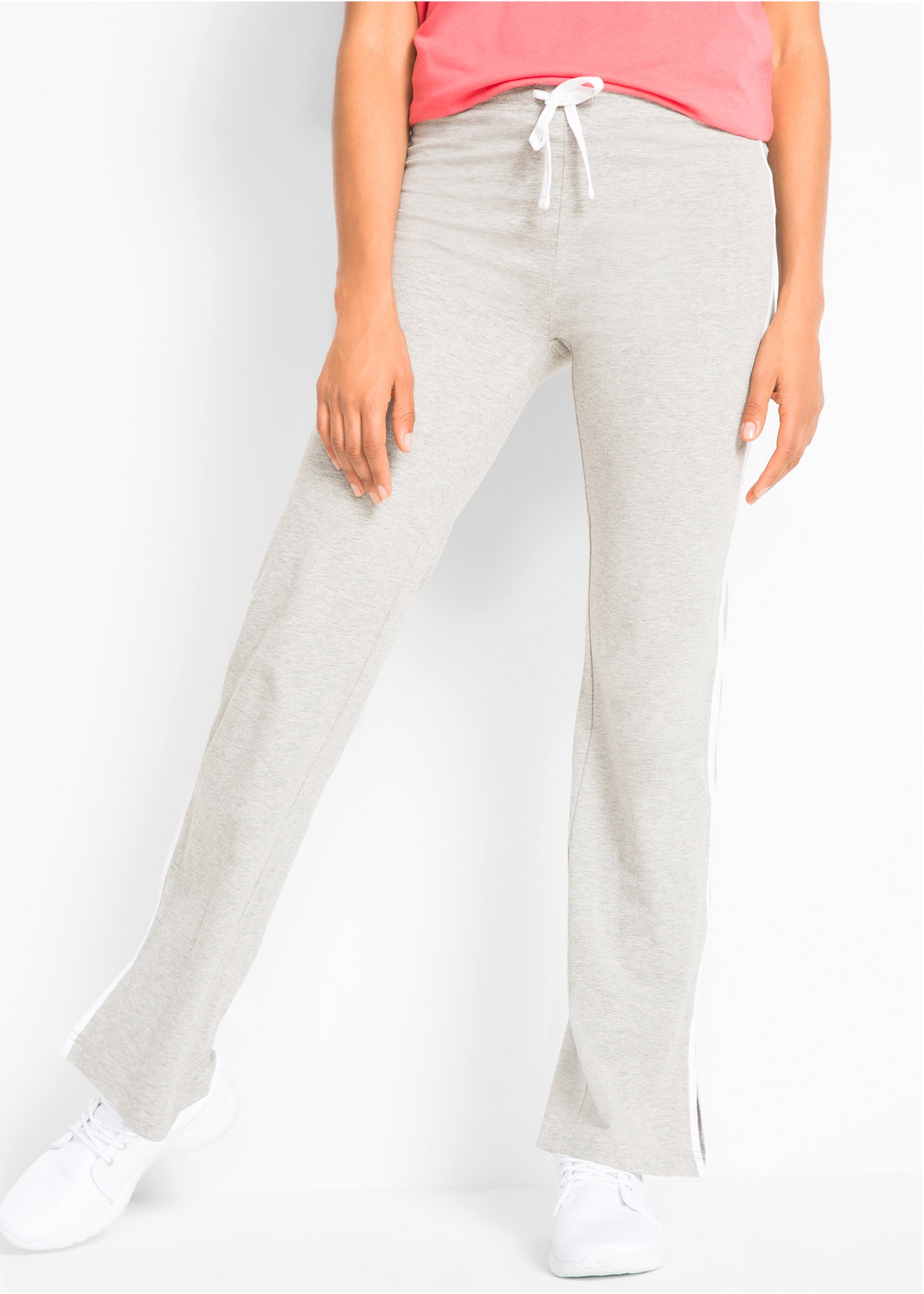 bonprix Jerseyhose Gummizugbund mit Bindeband, kontrastfarbiger Seitenstrei günstig online kaufen