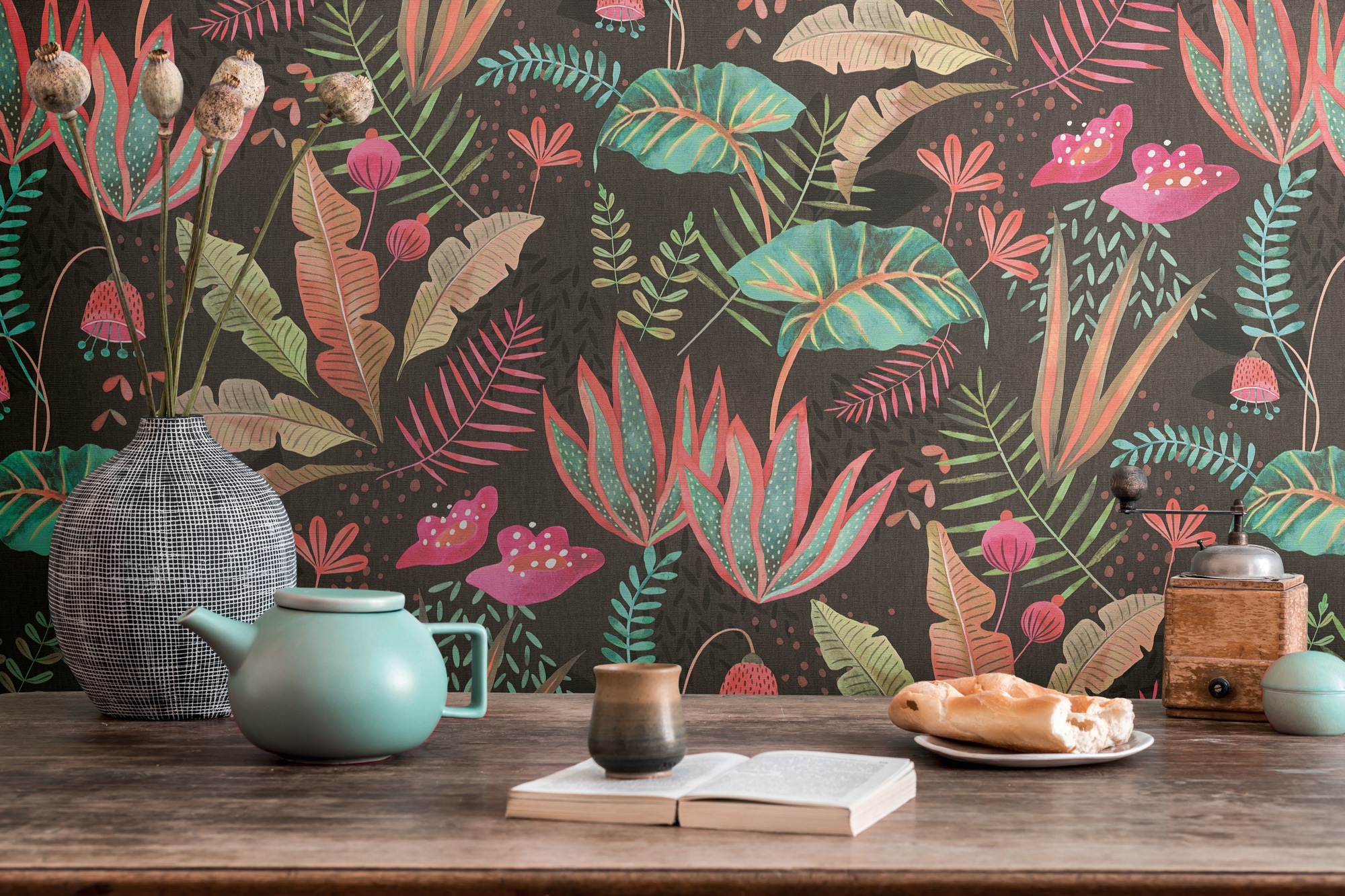 living walls Vliestapete »Famous Garden florale Tapete Mustertapete Pflanzen Blattmotiv«, matt, Vliestapete Blätter für Schlafzimmer Küche Wohnzimmer Floral Design